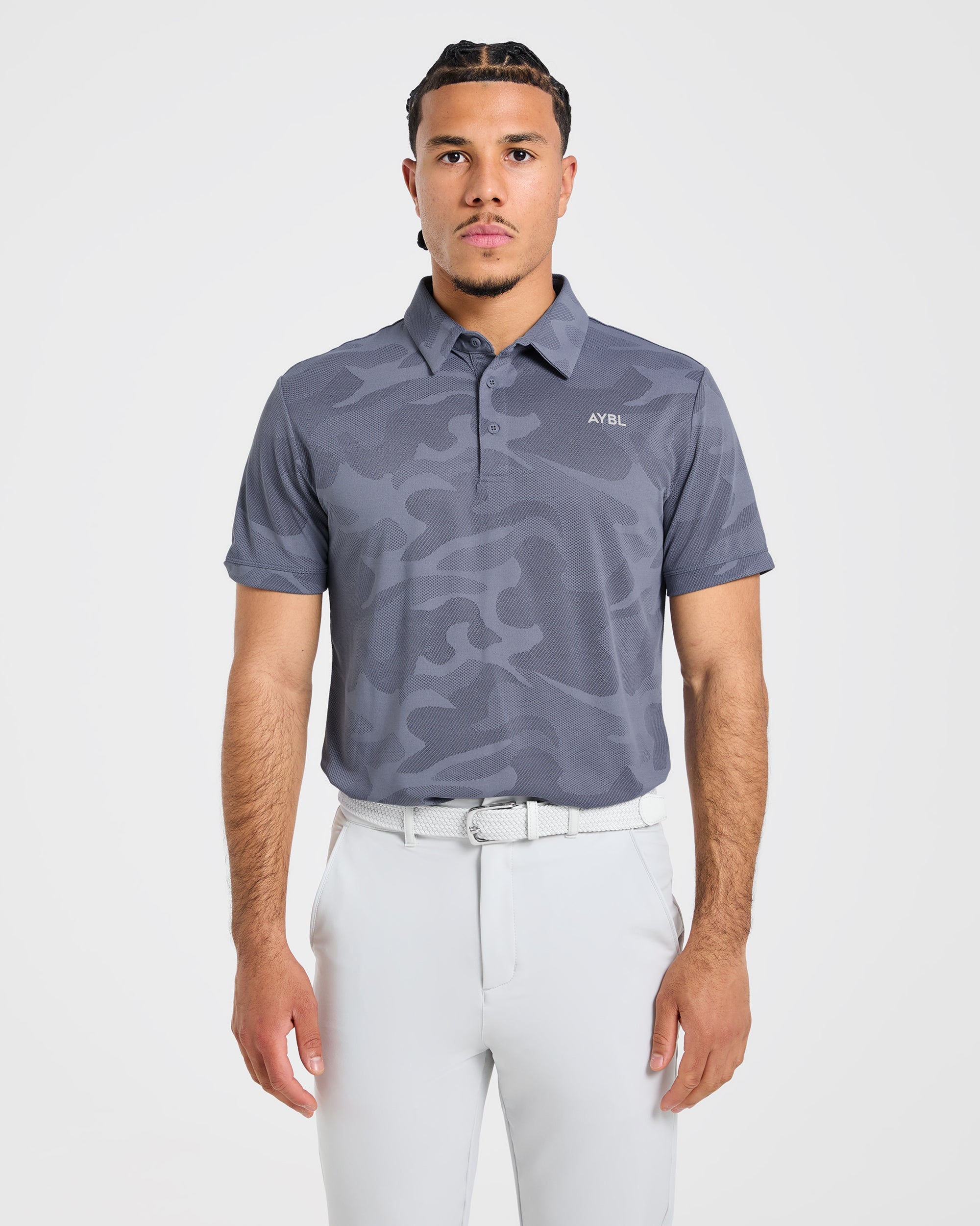 Camo Polo - Slate Bleu
