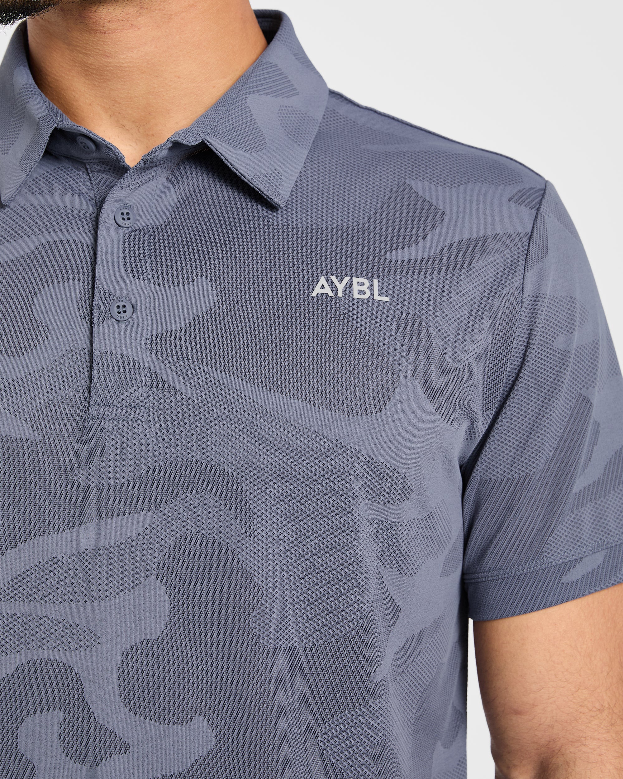 Camo Polo - Slate Bleu