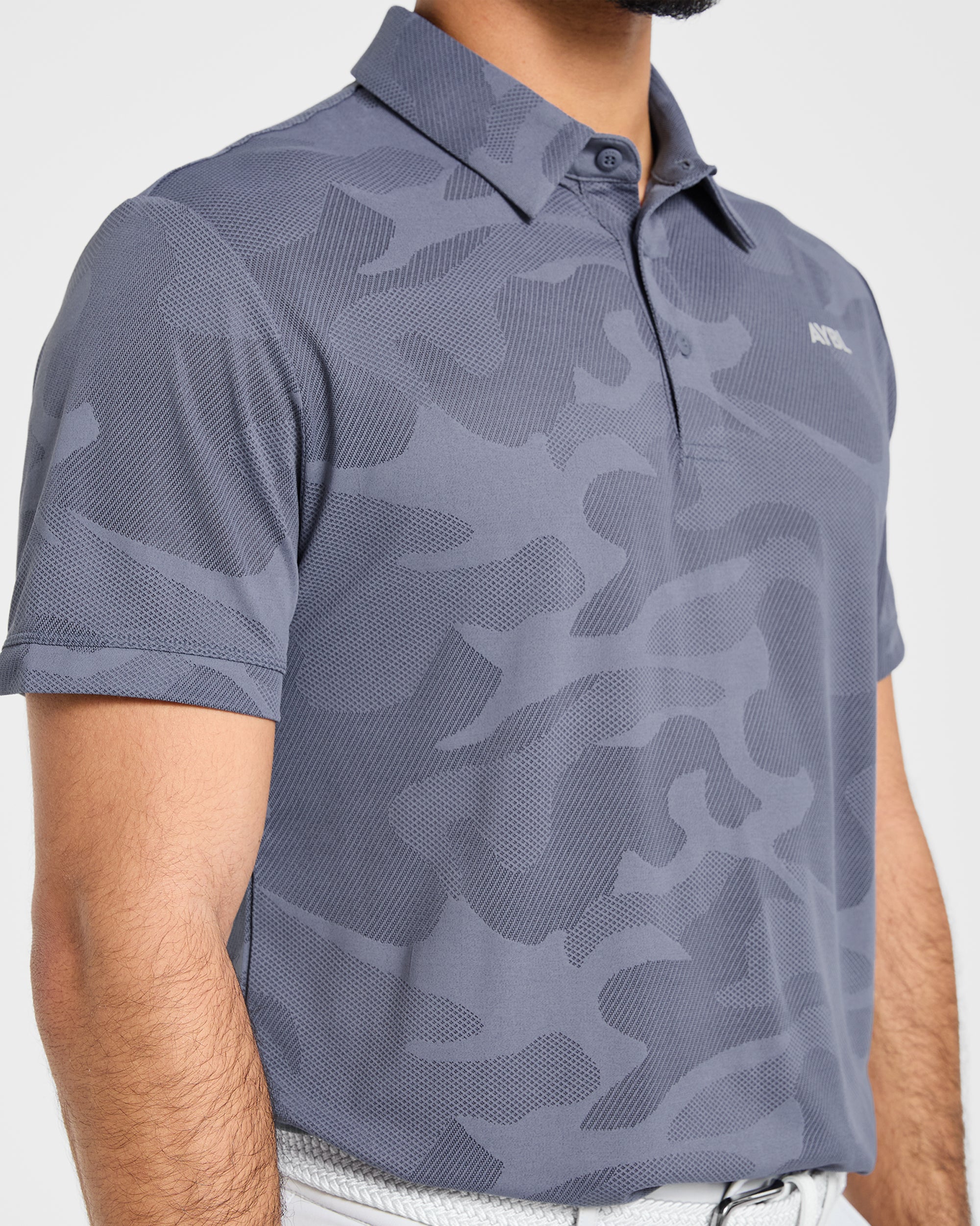 Camo Polo - Slate Bleu