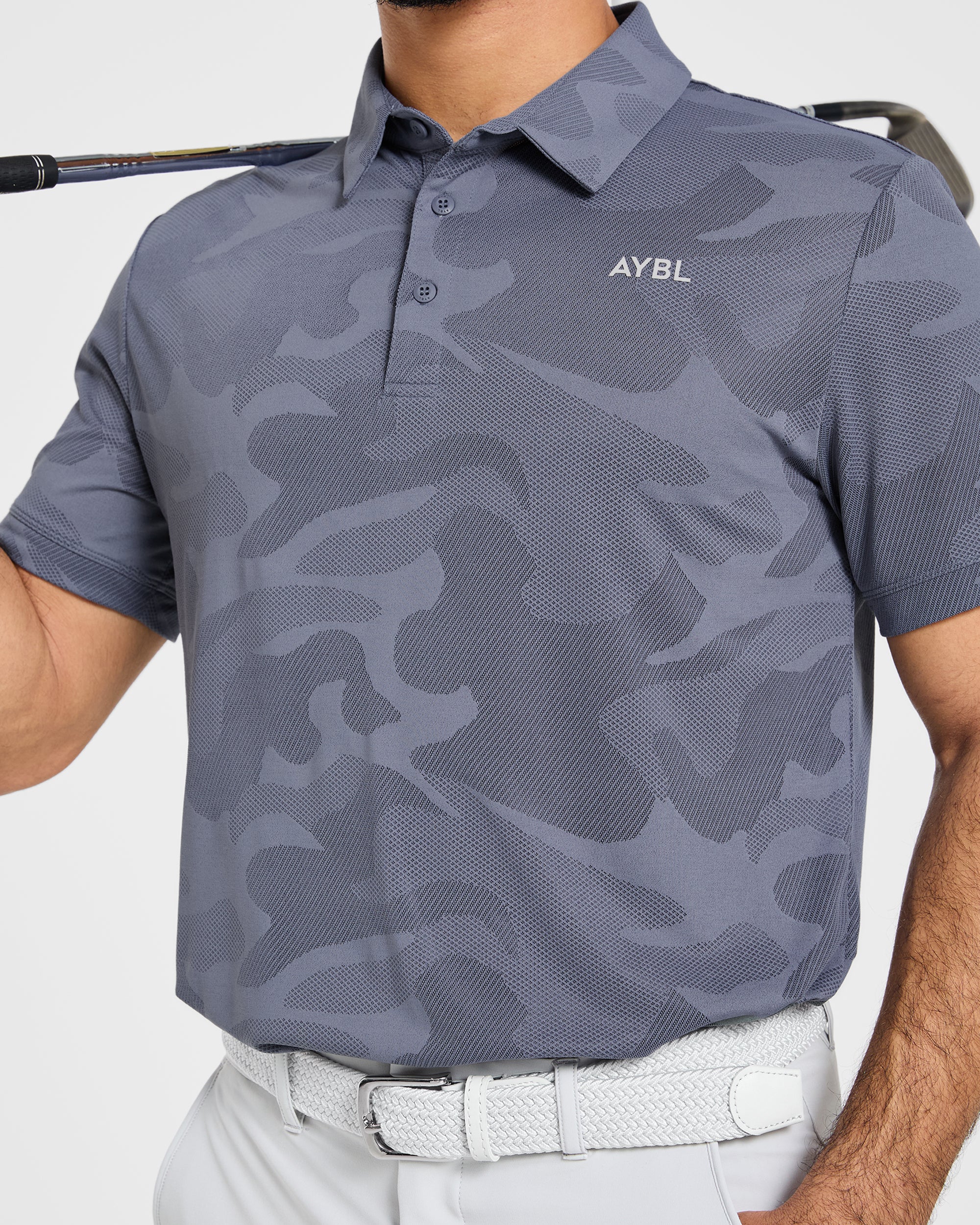 Camo Polo - Slate Bleu