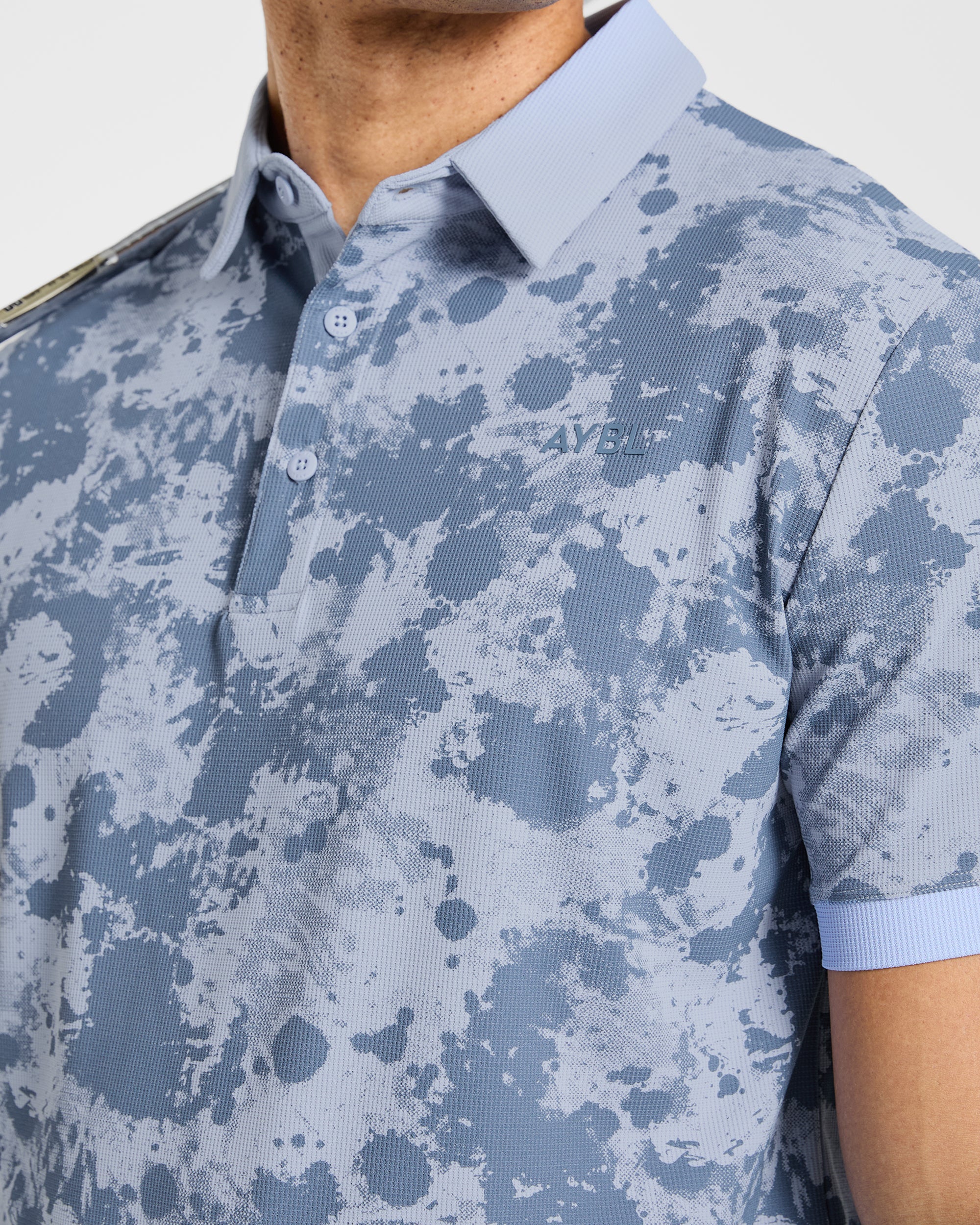 Precision Splatter Polo - Muted Slate