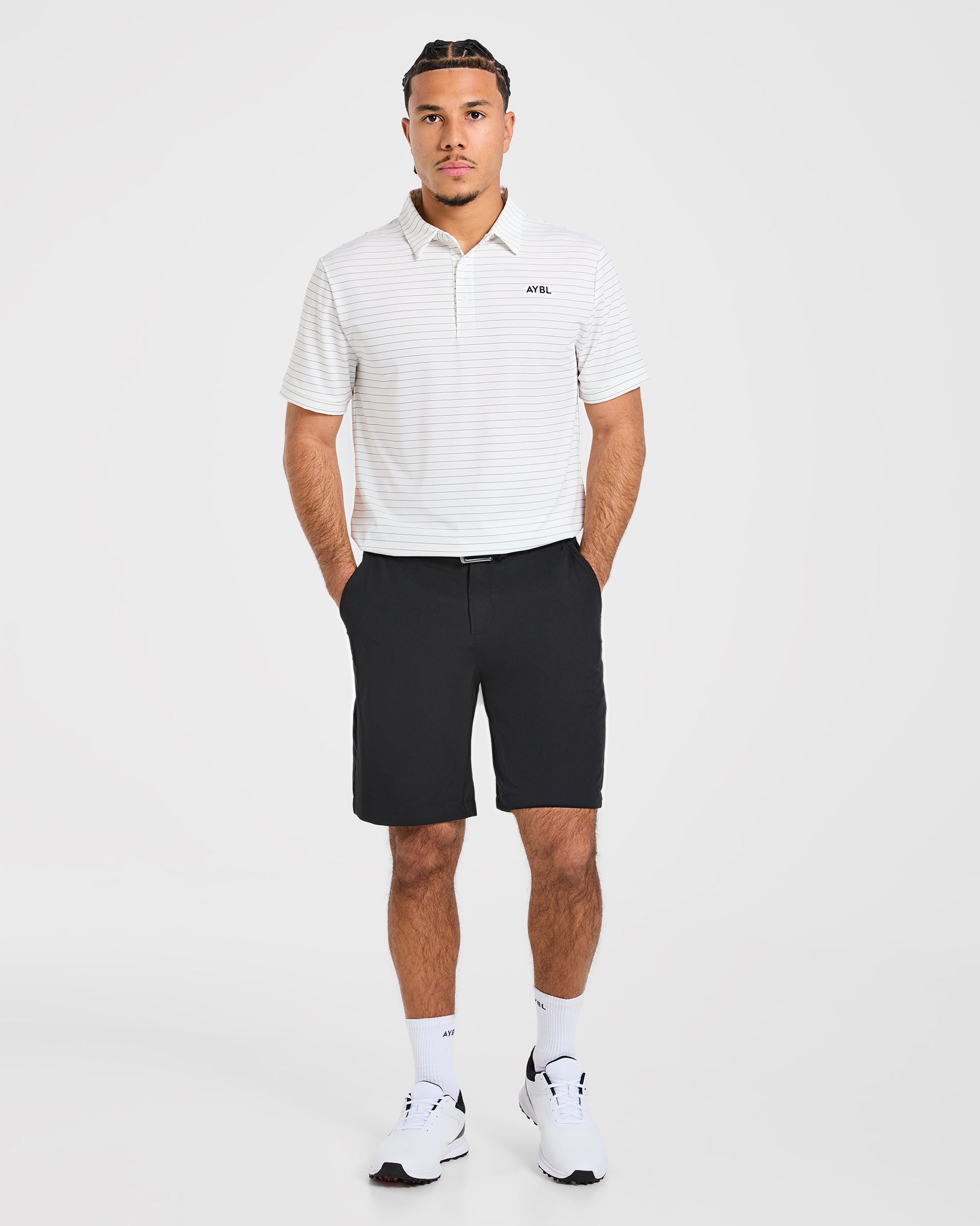 Classic Stripe Polo - Blanc