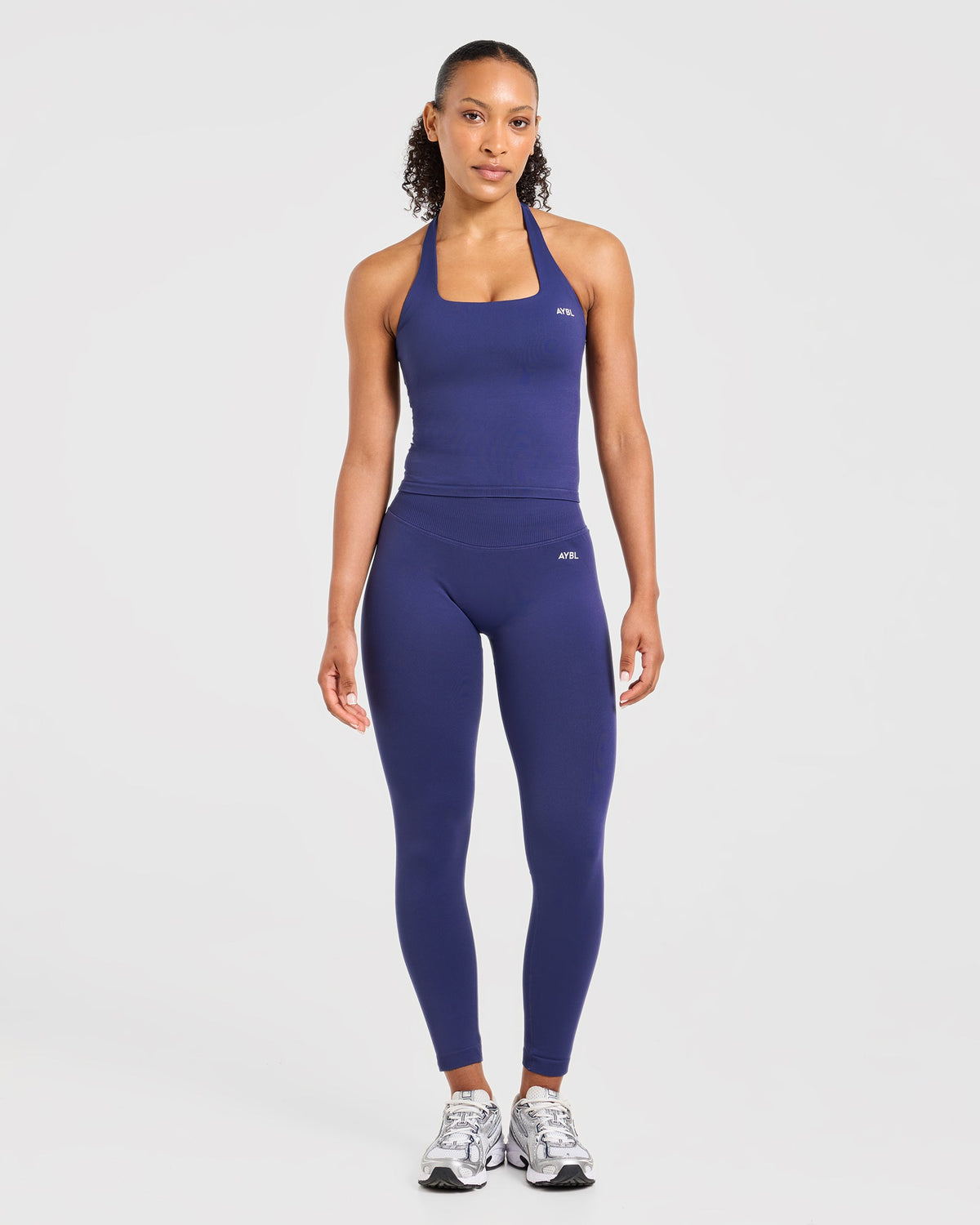 Enhance Seamless Halterneck Top - Storm Blue