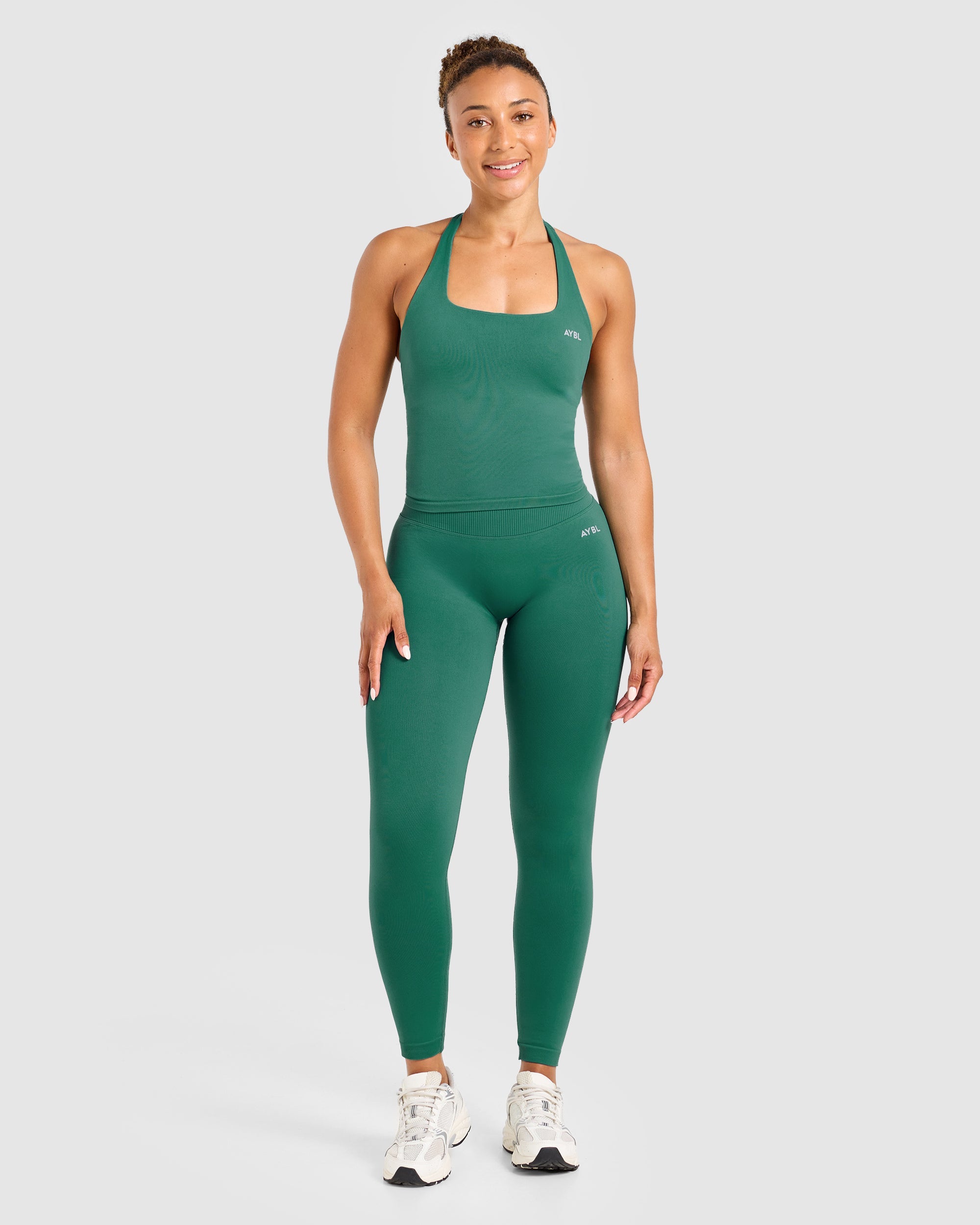 Enhance Seamless Halterneck Top - Evergreen