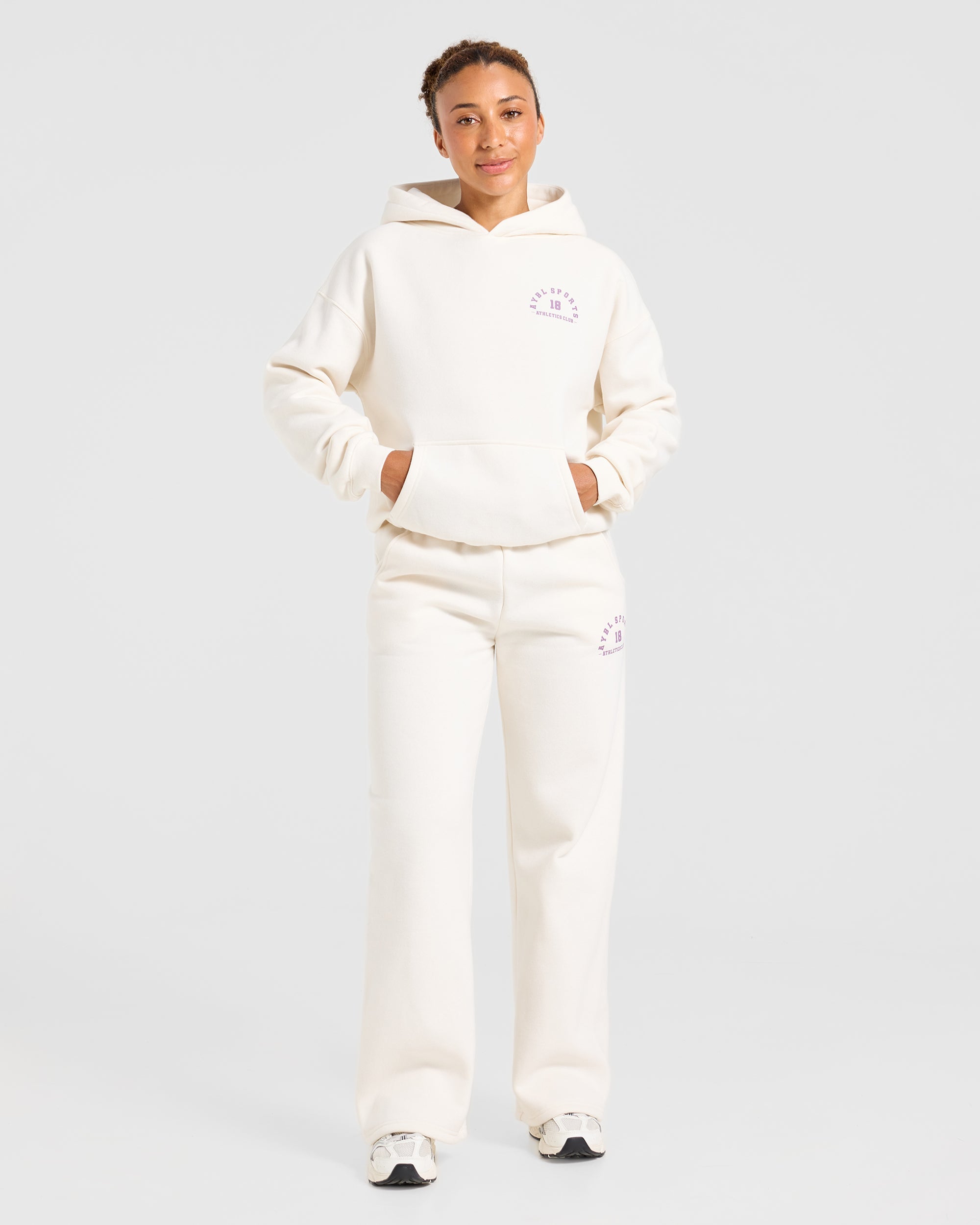 AYBL Sports 18 Oversized Straight Leg Joggers - Off Blanc