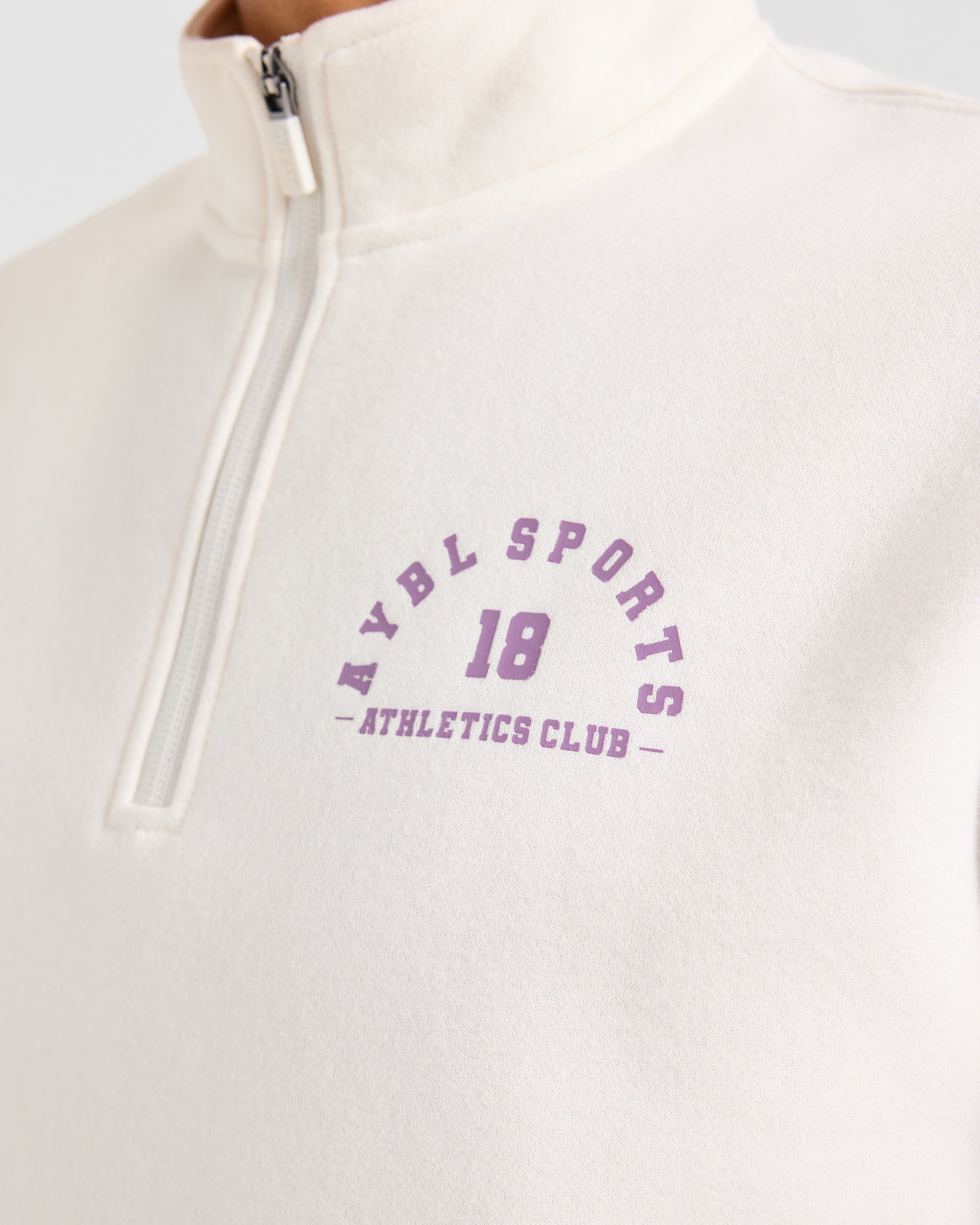 AYBL Sports 18 Oversized 1/4 Zip Pullover - Off Blanc