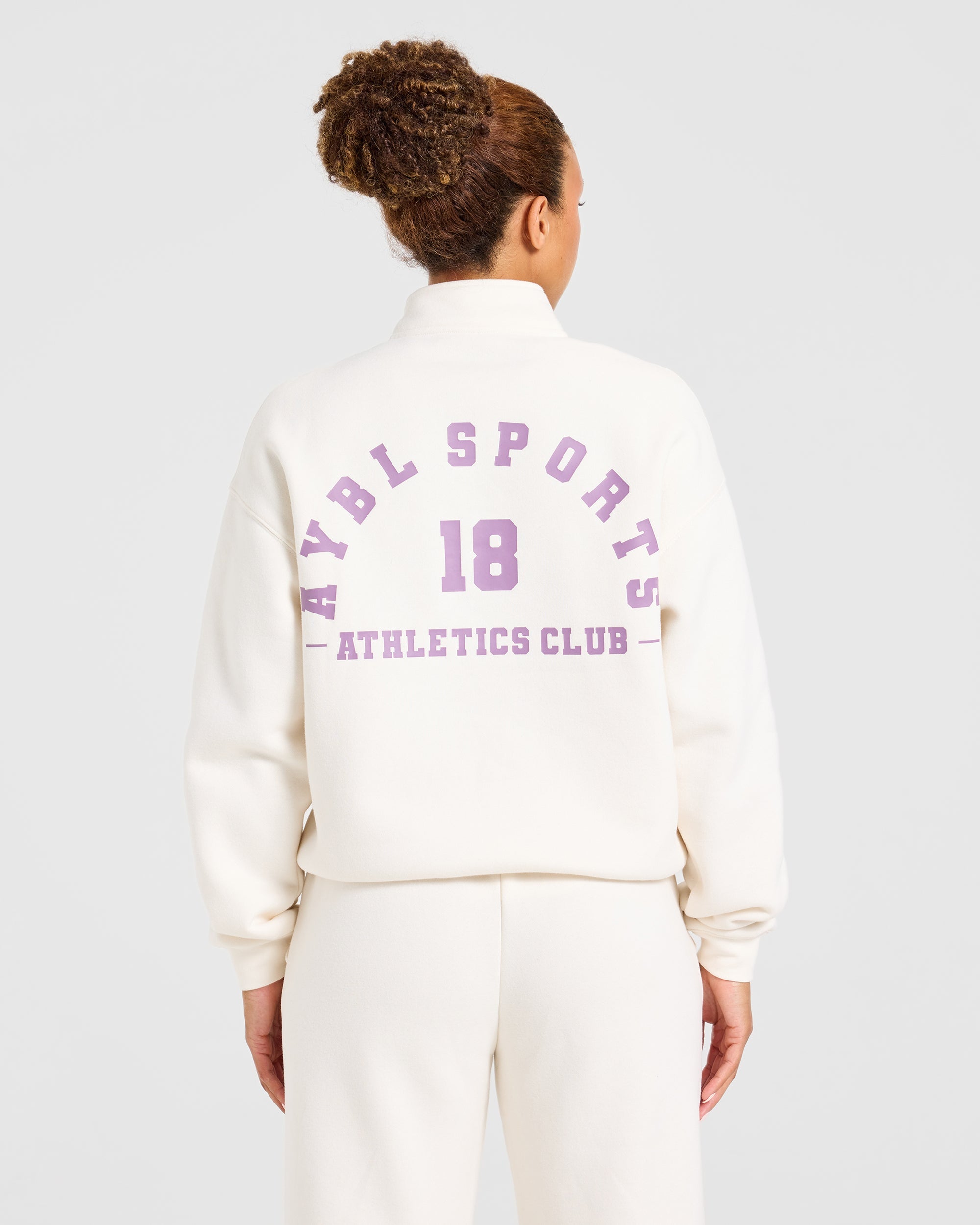 AYBL Sports 18 Oversized 1/4 Zip Pullover - Off Blanc