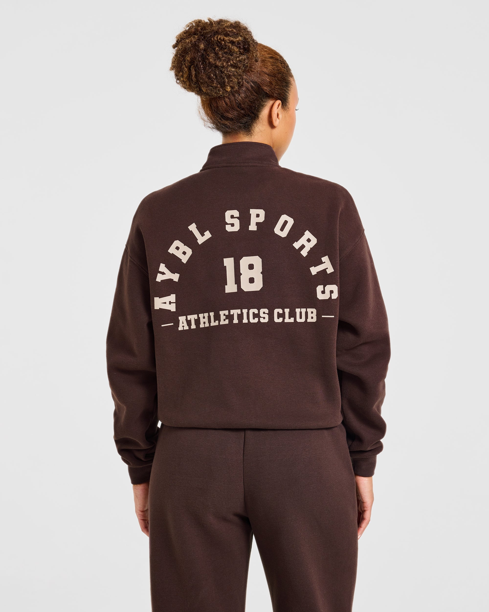 AYBL Sports 18 Oversized 1/4 Zip Pullover - Cocoa Marron