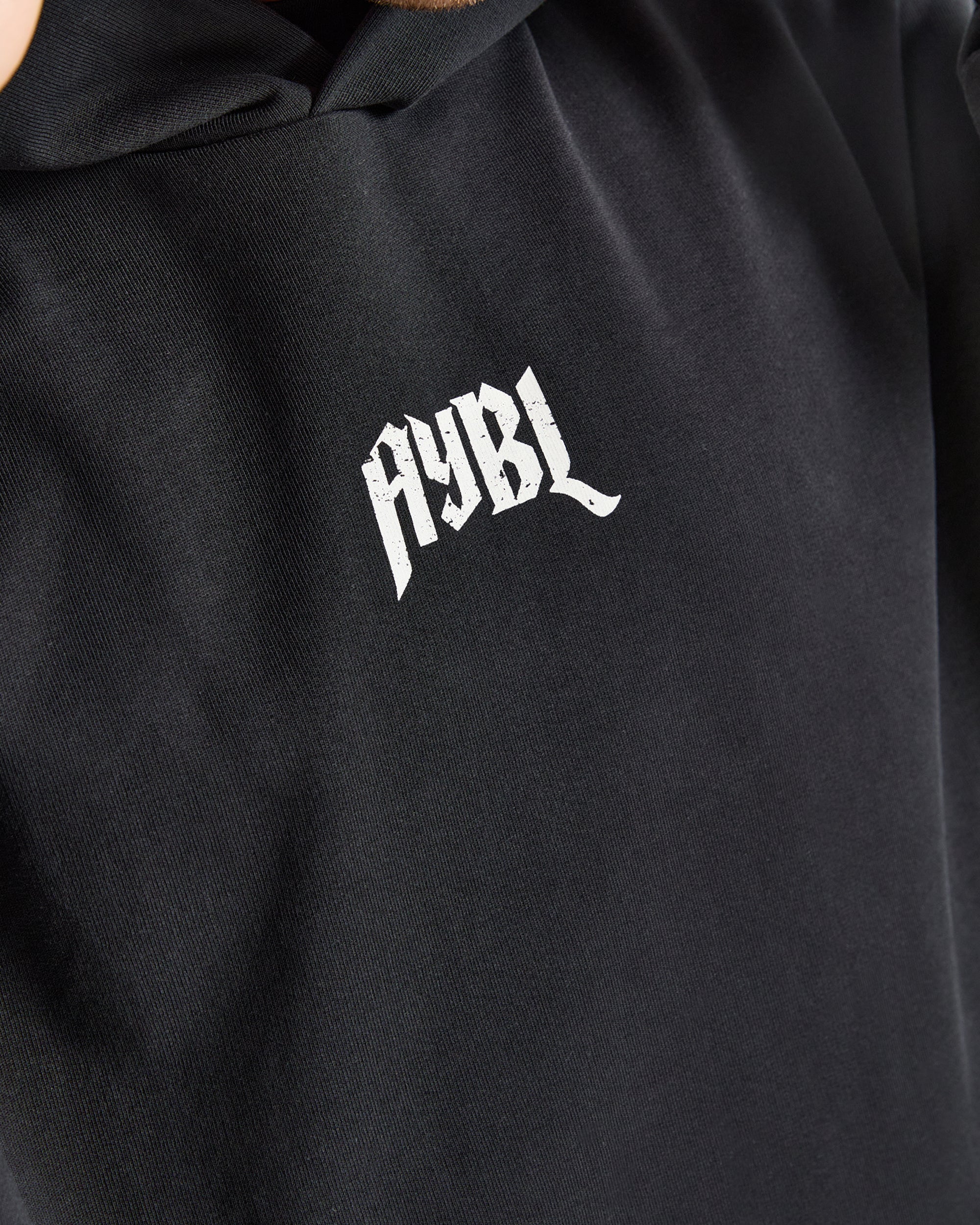 Heavy Lifting Gothic Oversized Hoodie - Noir/Off Blanc