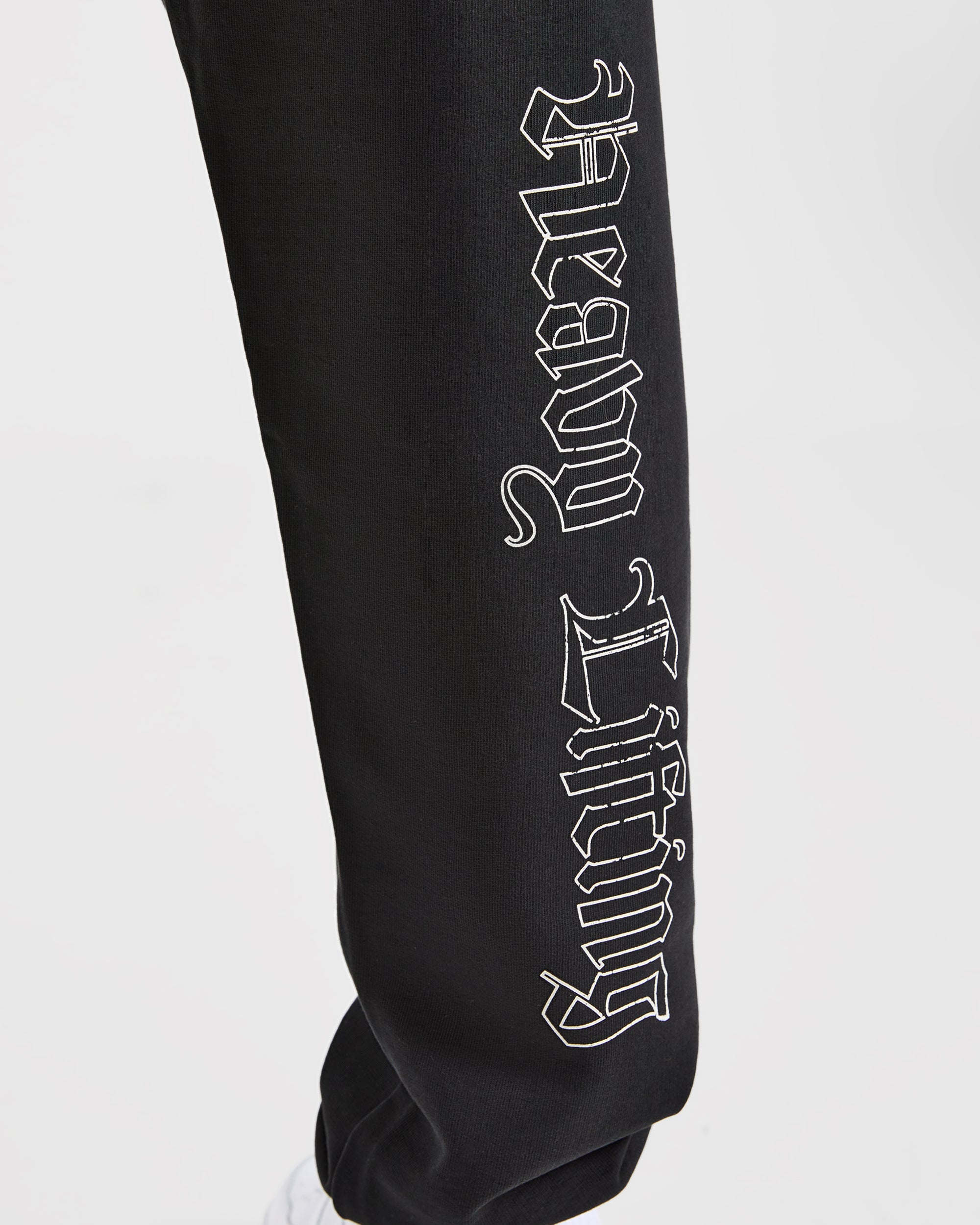 Heavy Lifting Gothic Oversized Joggers - Noir/Off Blanc