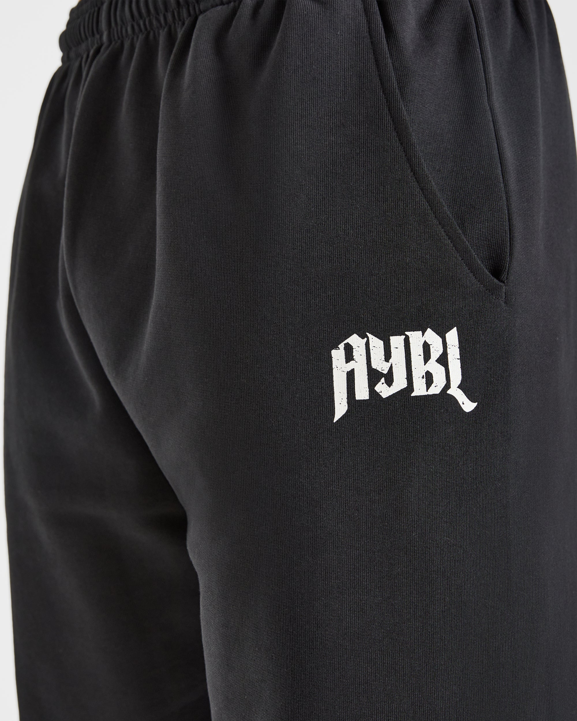 Heavy Lifting Gothic Oversized Joggers - Noir/Off Blanc