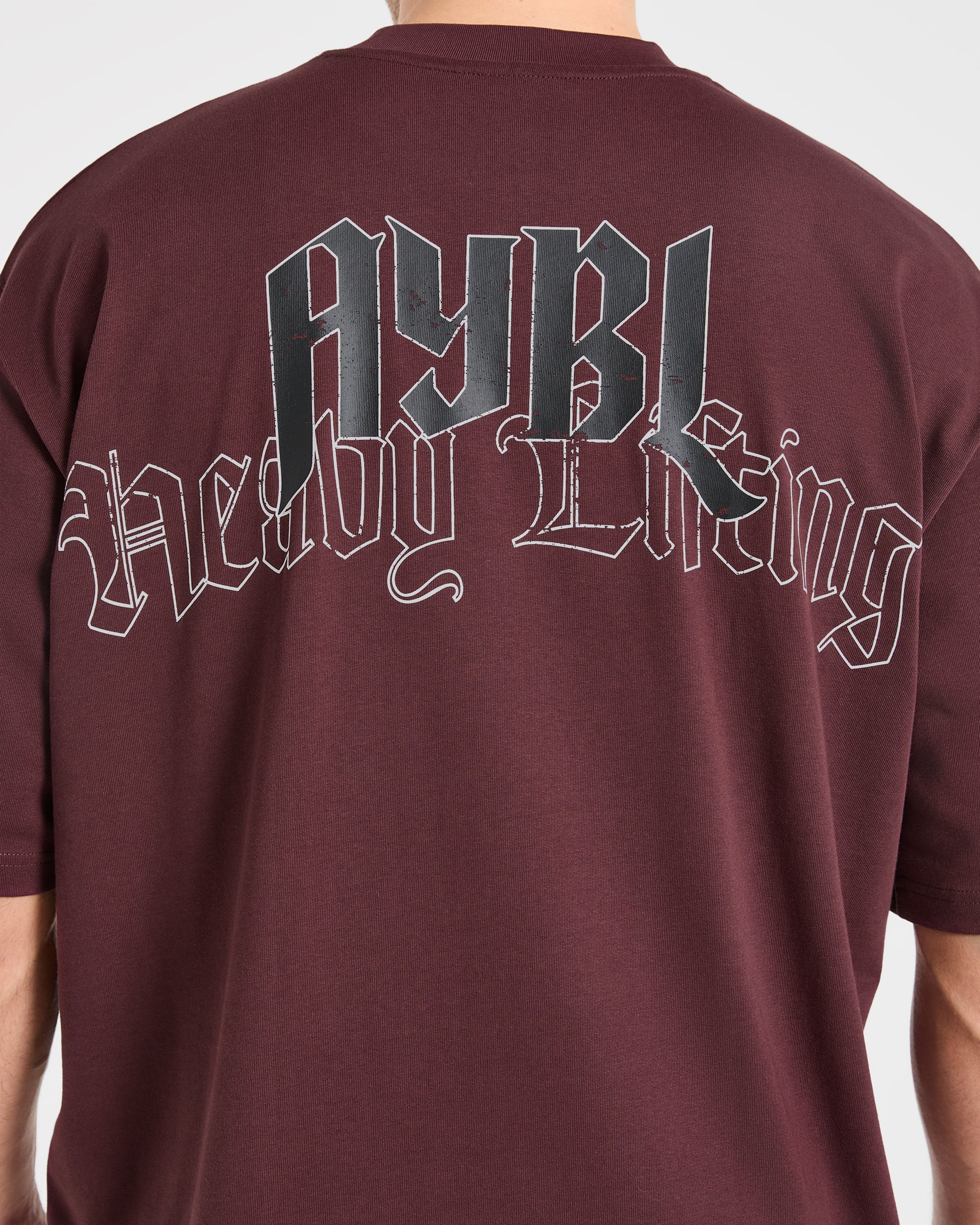 Heavy Lifting Gothic Oversized T Shirt - Dusty Plum/Noir
