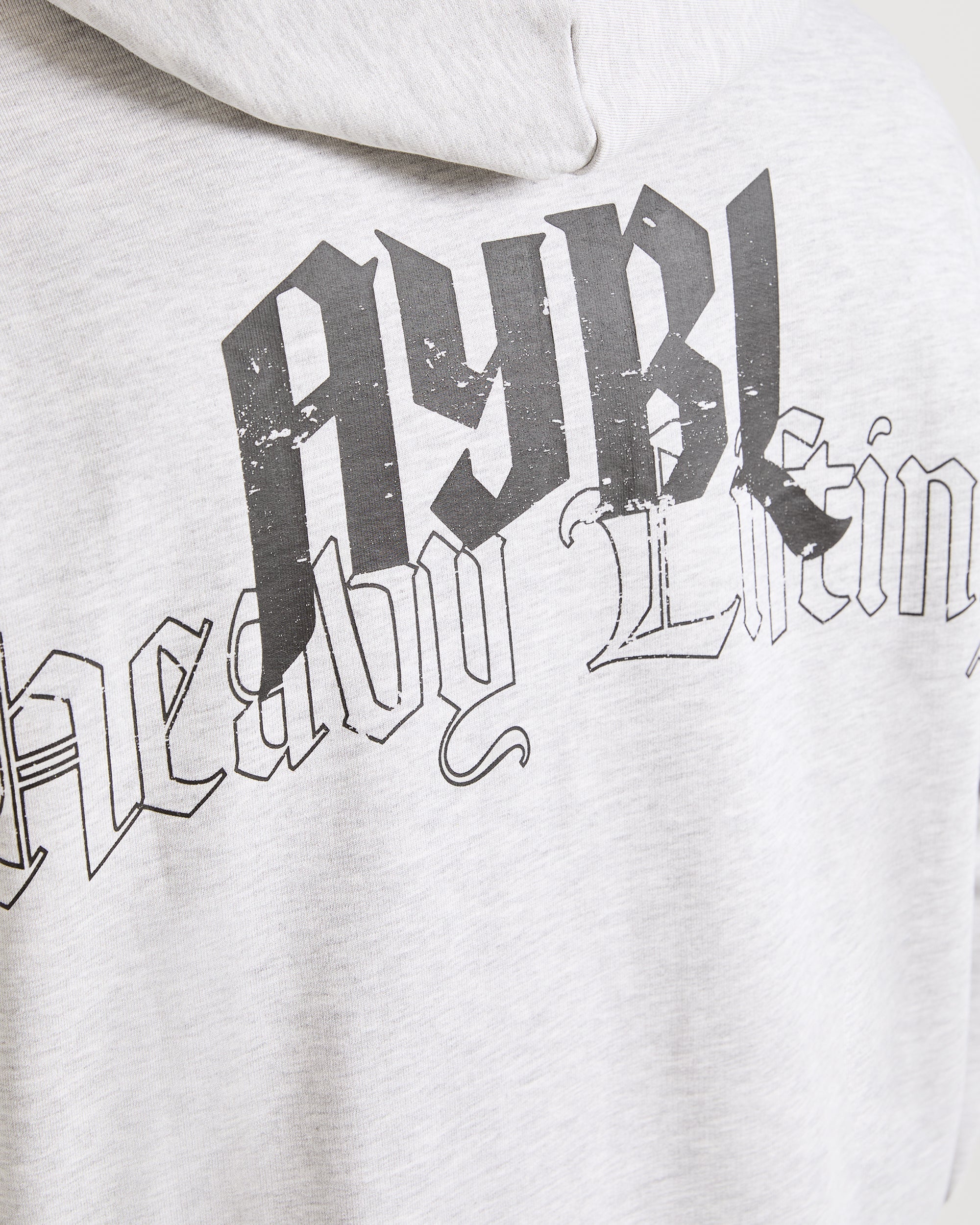 Heavy Lifting Gothic Oversized Hoodie - Gris Marl