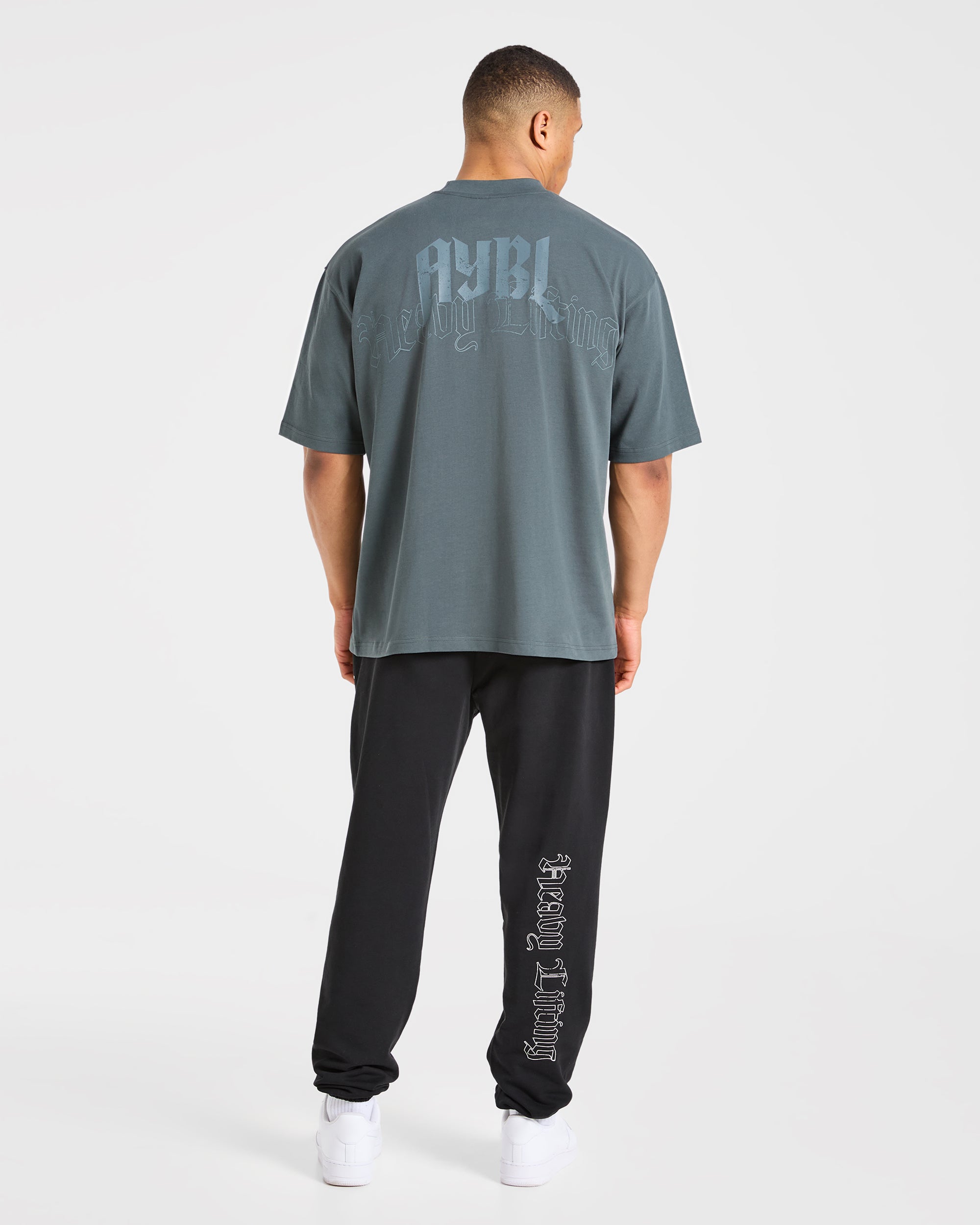 Heavy Lifting Gothic Oversized T Shirt - Iron Slate