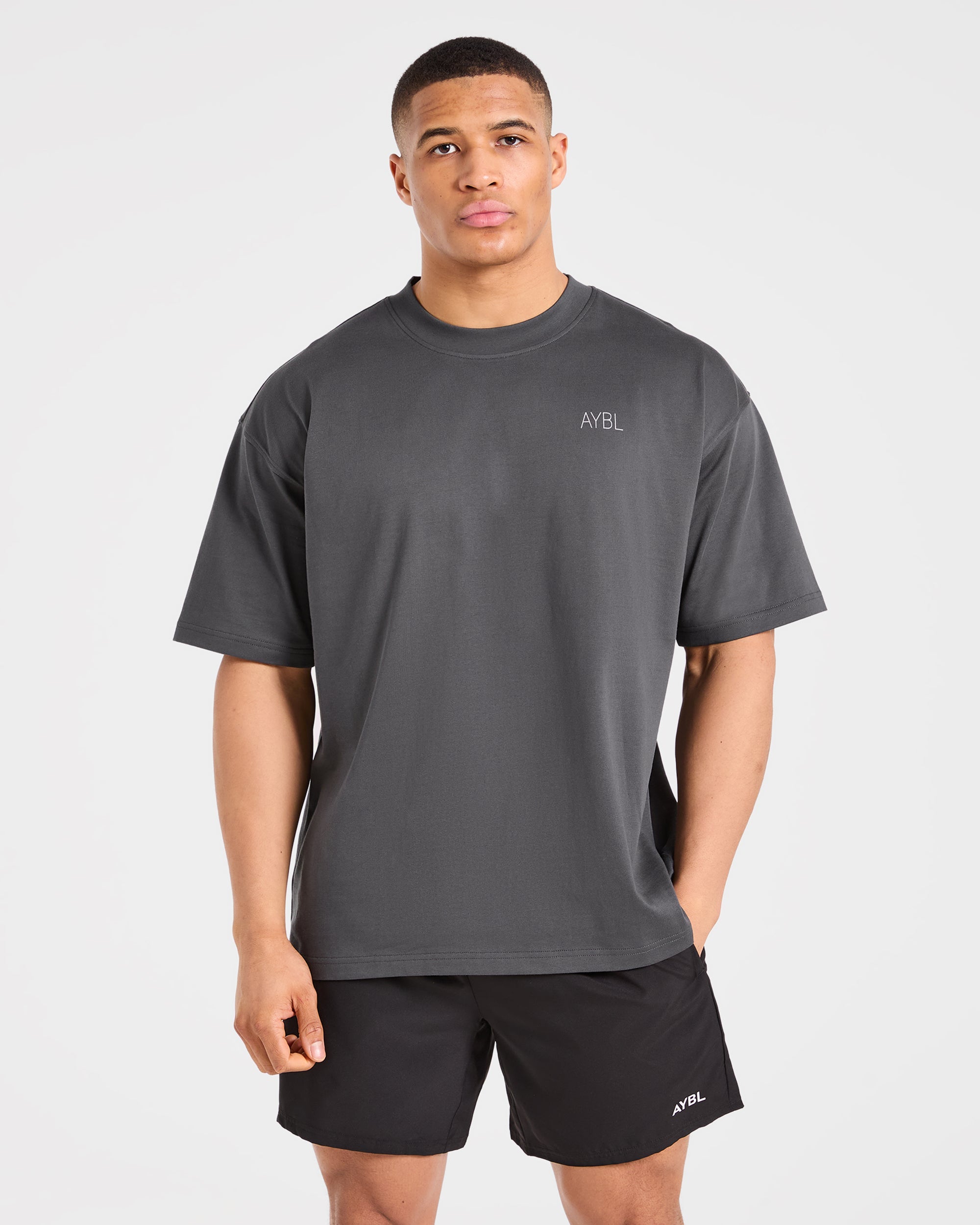 Training Dept. Illustration Oversized T Shirt - Charcoal