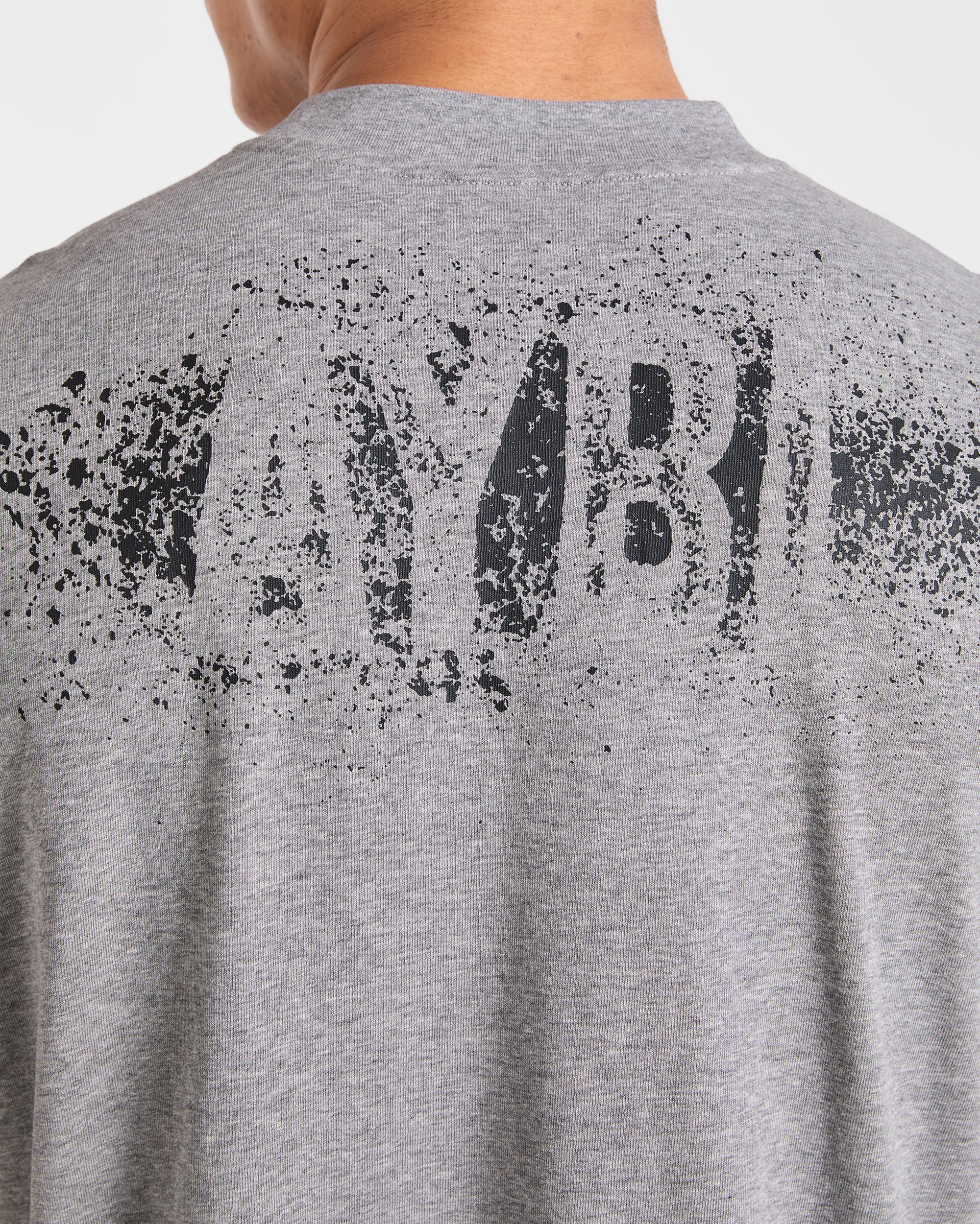 Gym Chalk Oversized T Shirt - Light Charcoal Marl