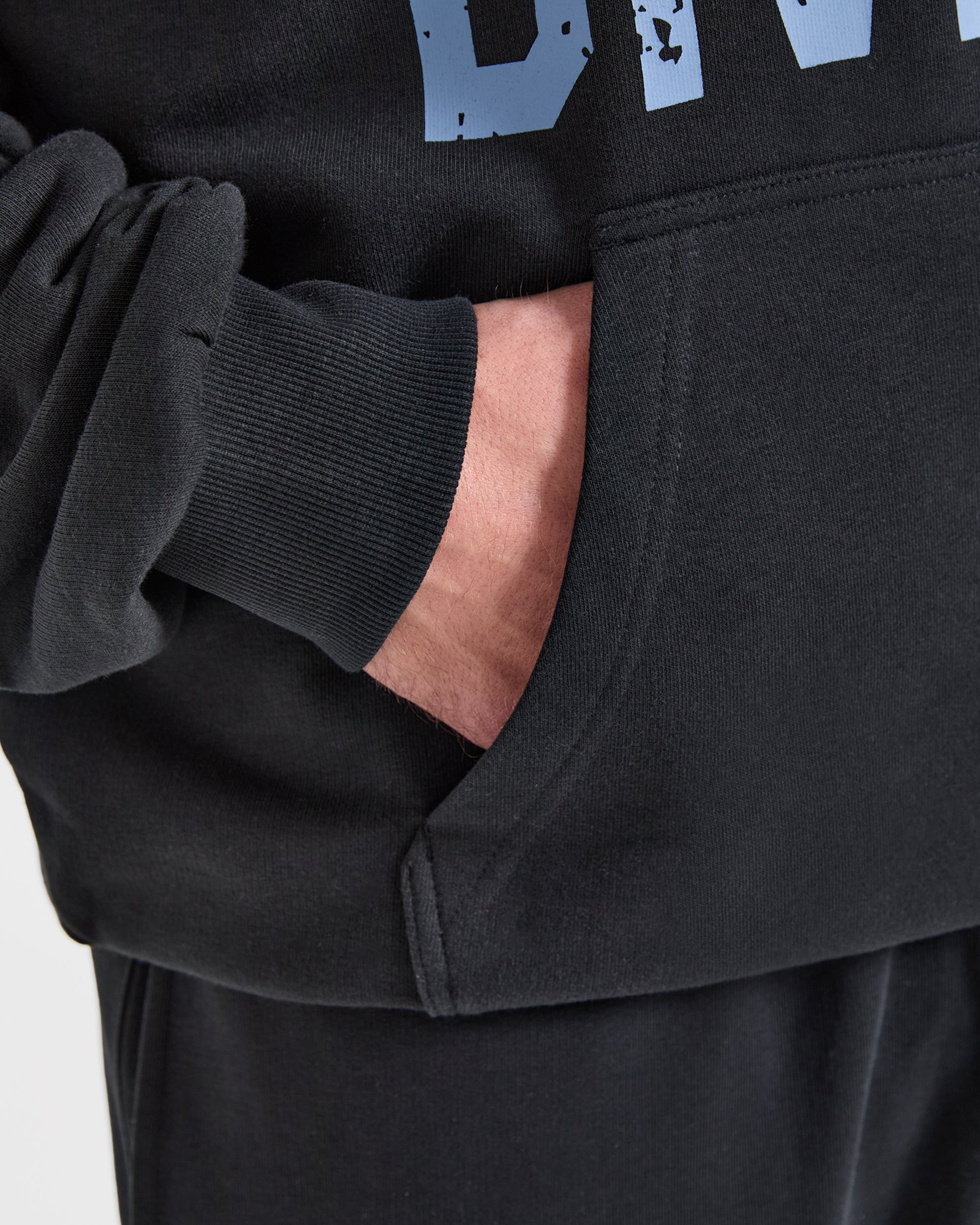 Strength Division Oversized Hoodie - Noir/Bleu