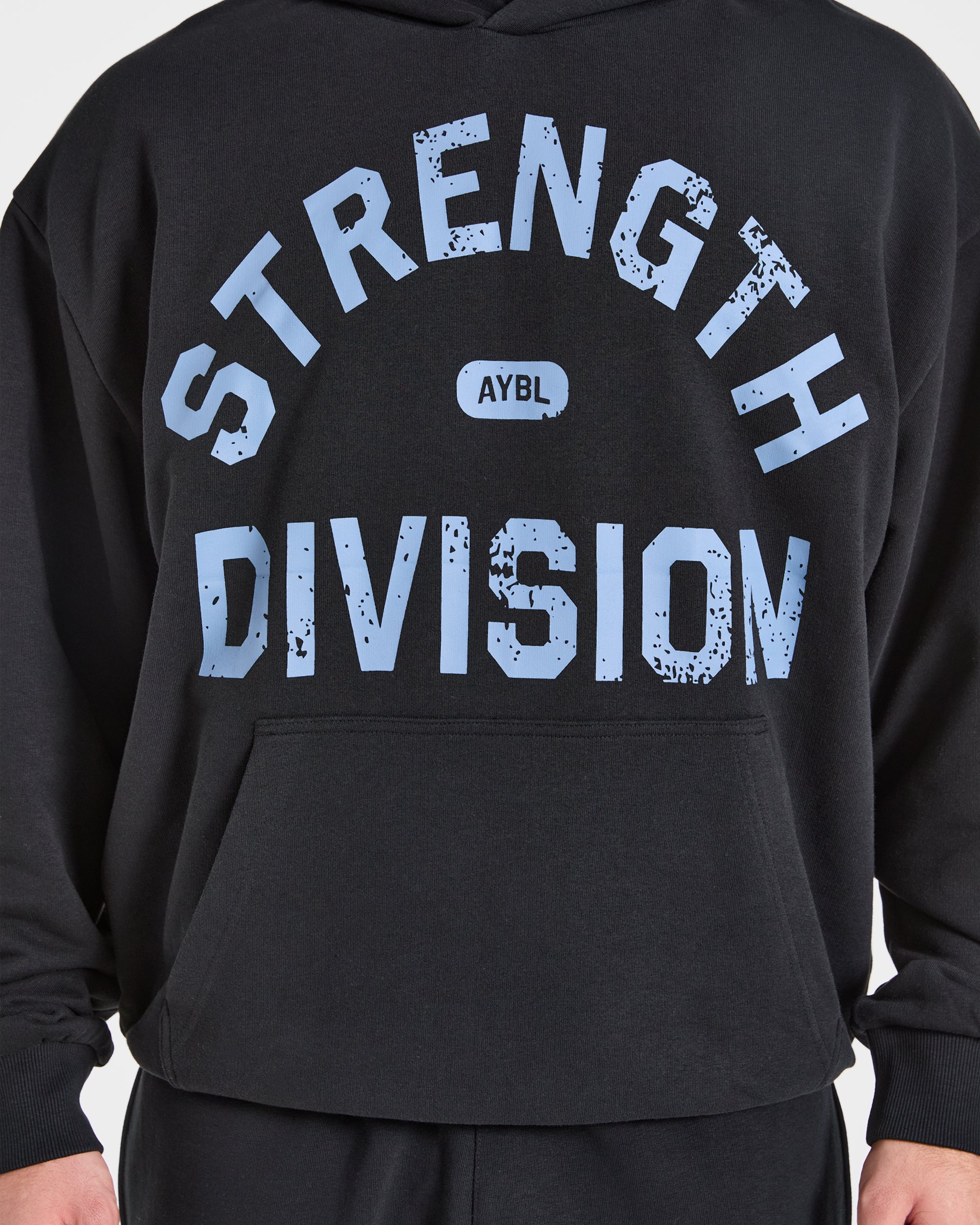 Strength Division Oversized Hoodie - Noir/Bleu