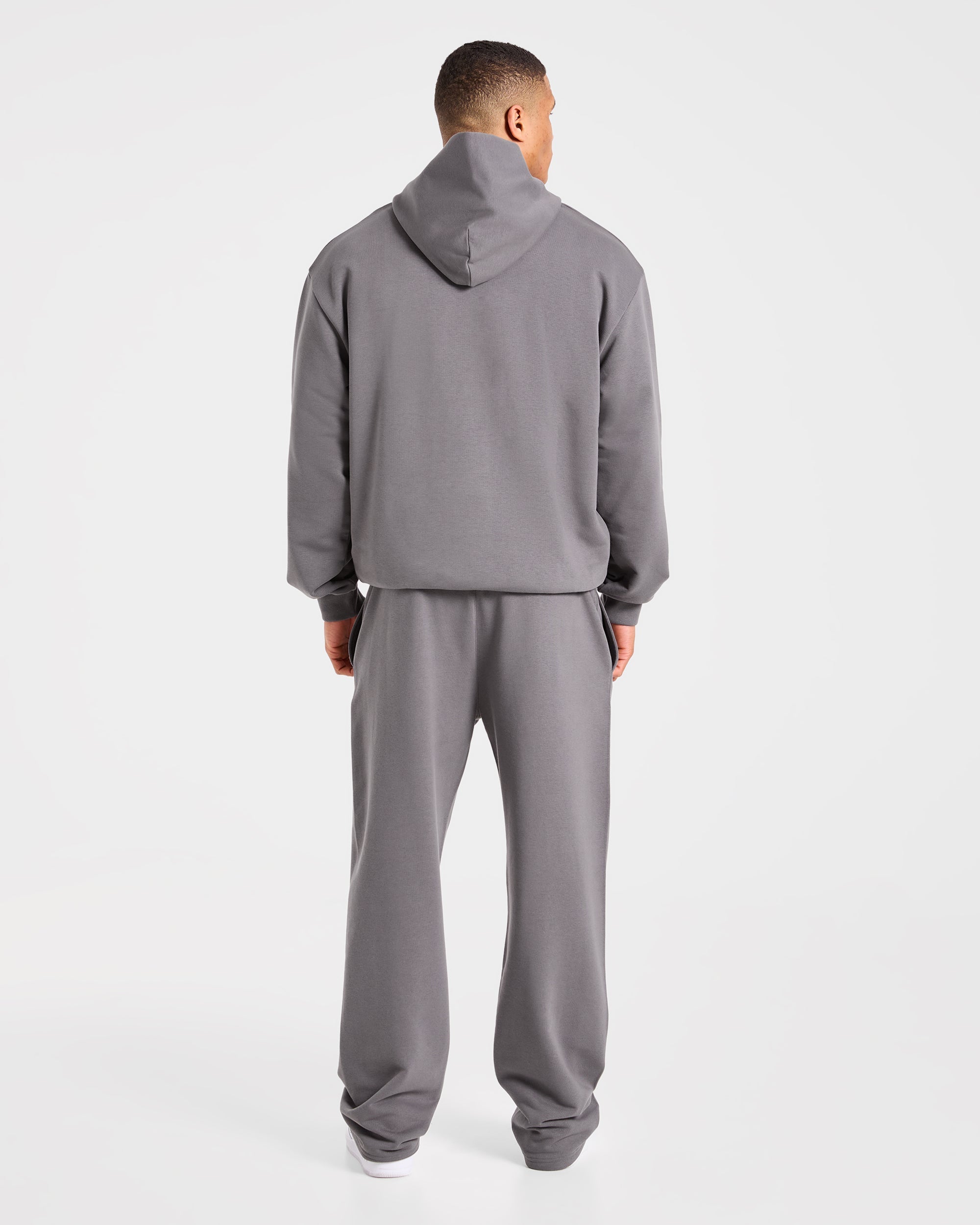 Strength Division Oversized Straight Leg Joggers - Charcoal/Rouge