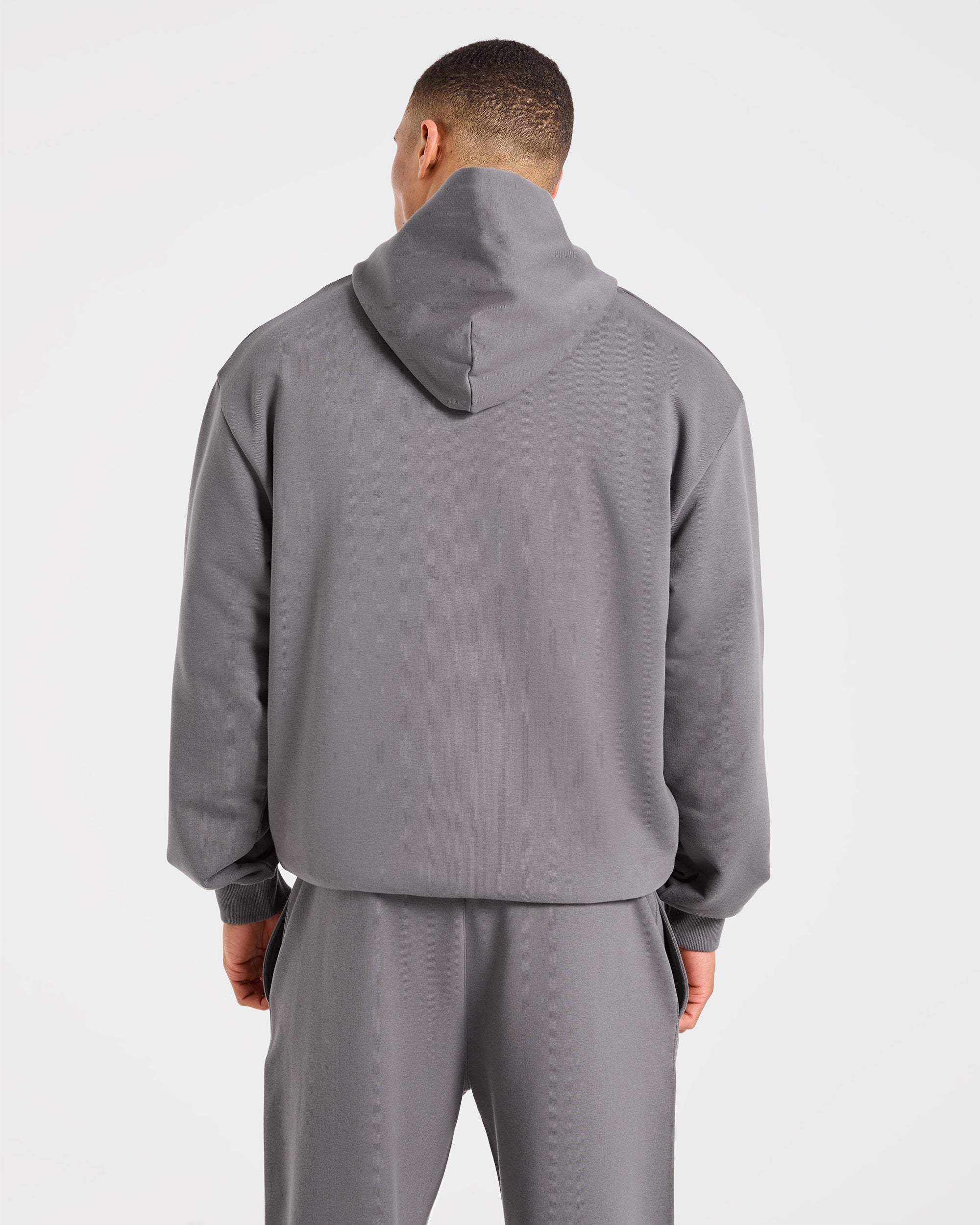 Strength Division Oversized Hoodie - Charcoal/Rouge