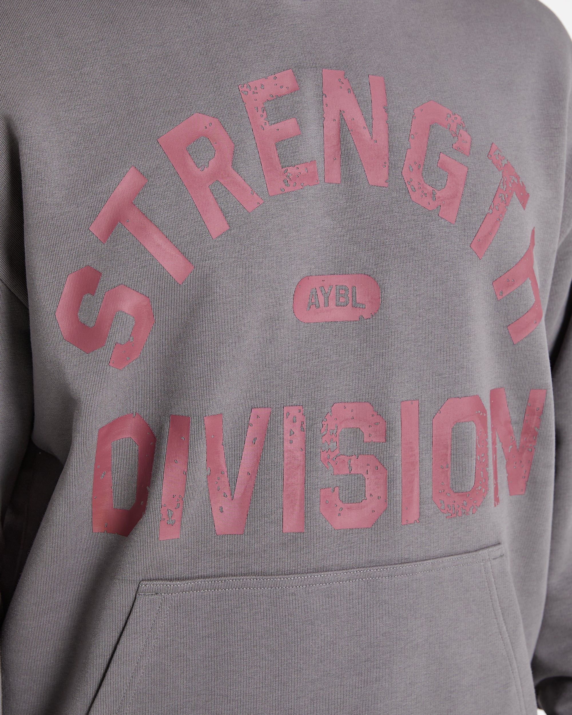 Strength Division Oversized Hoodie - Charcoal/Rouge