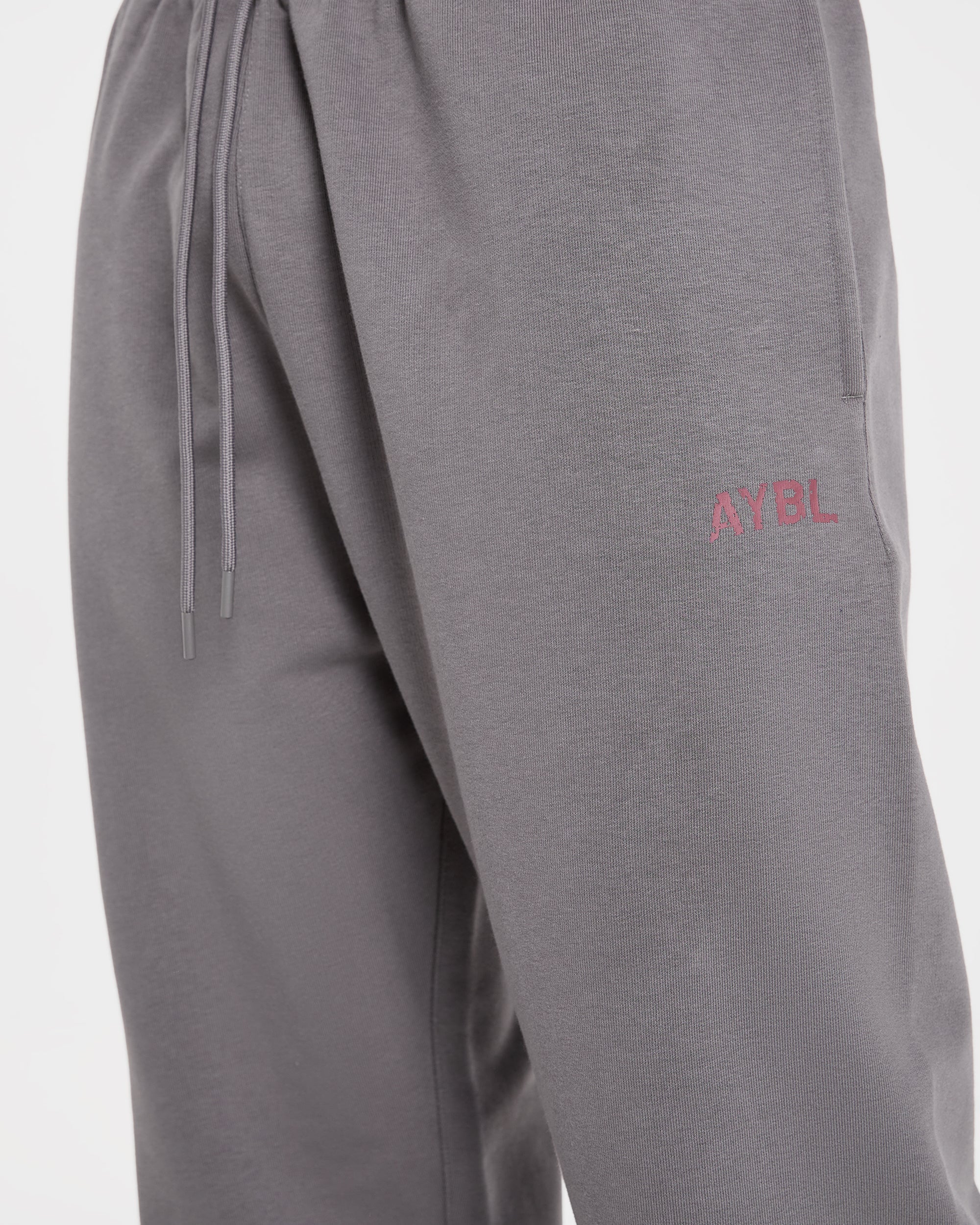 Strength Division Oversized Straight Leg Joggers - Charcoal/Rouge