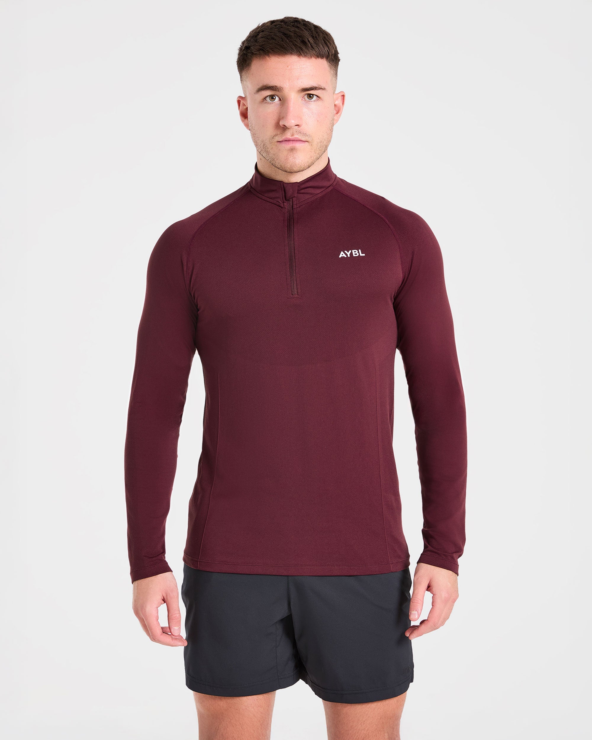 Essential Seamless 1/4 Zip Pullover  - Dusty Plum