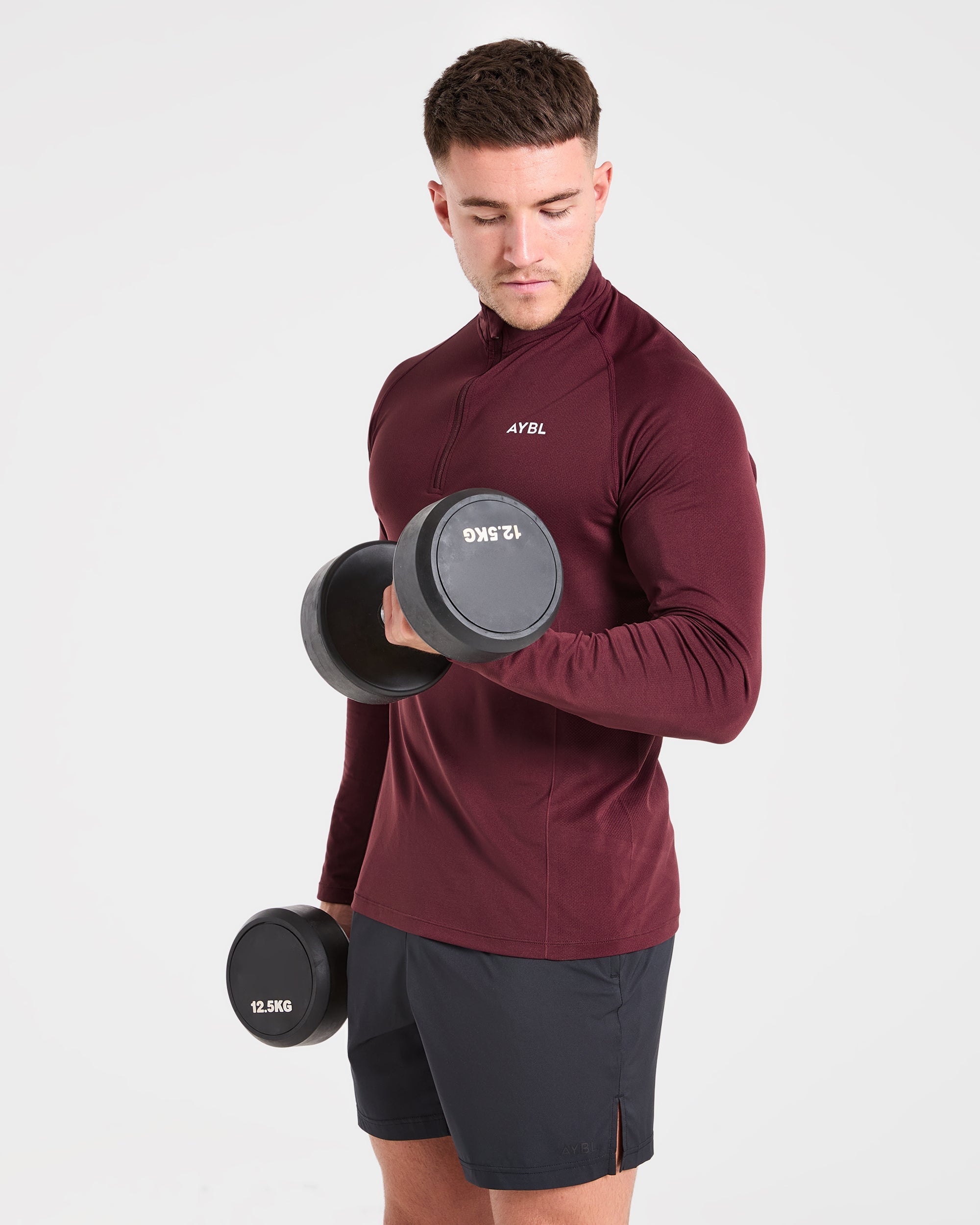 Essential Seamless 1/4 Zip Pullover  - Dusty Plum