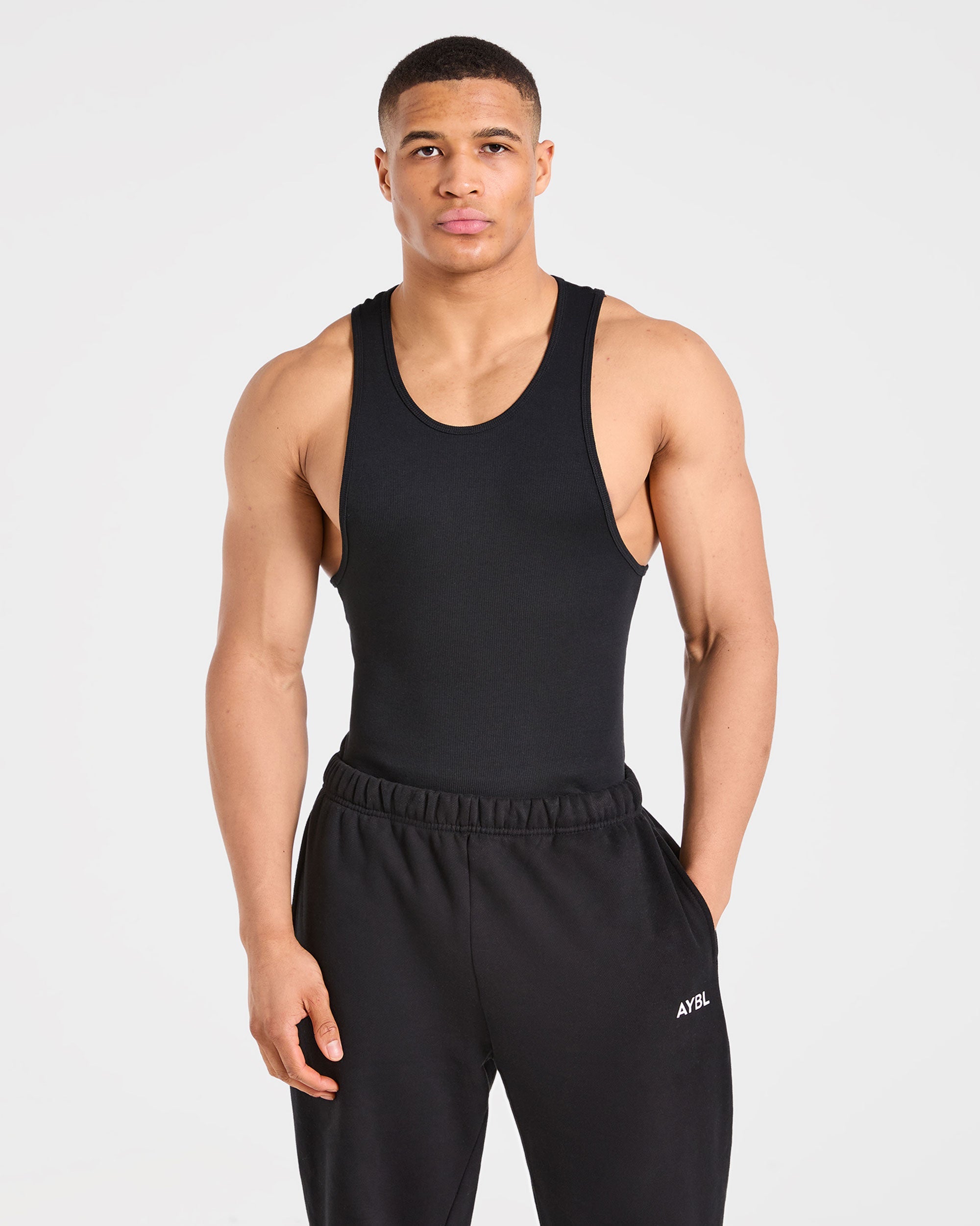 Muscle Ribbed Tank - Noir