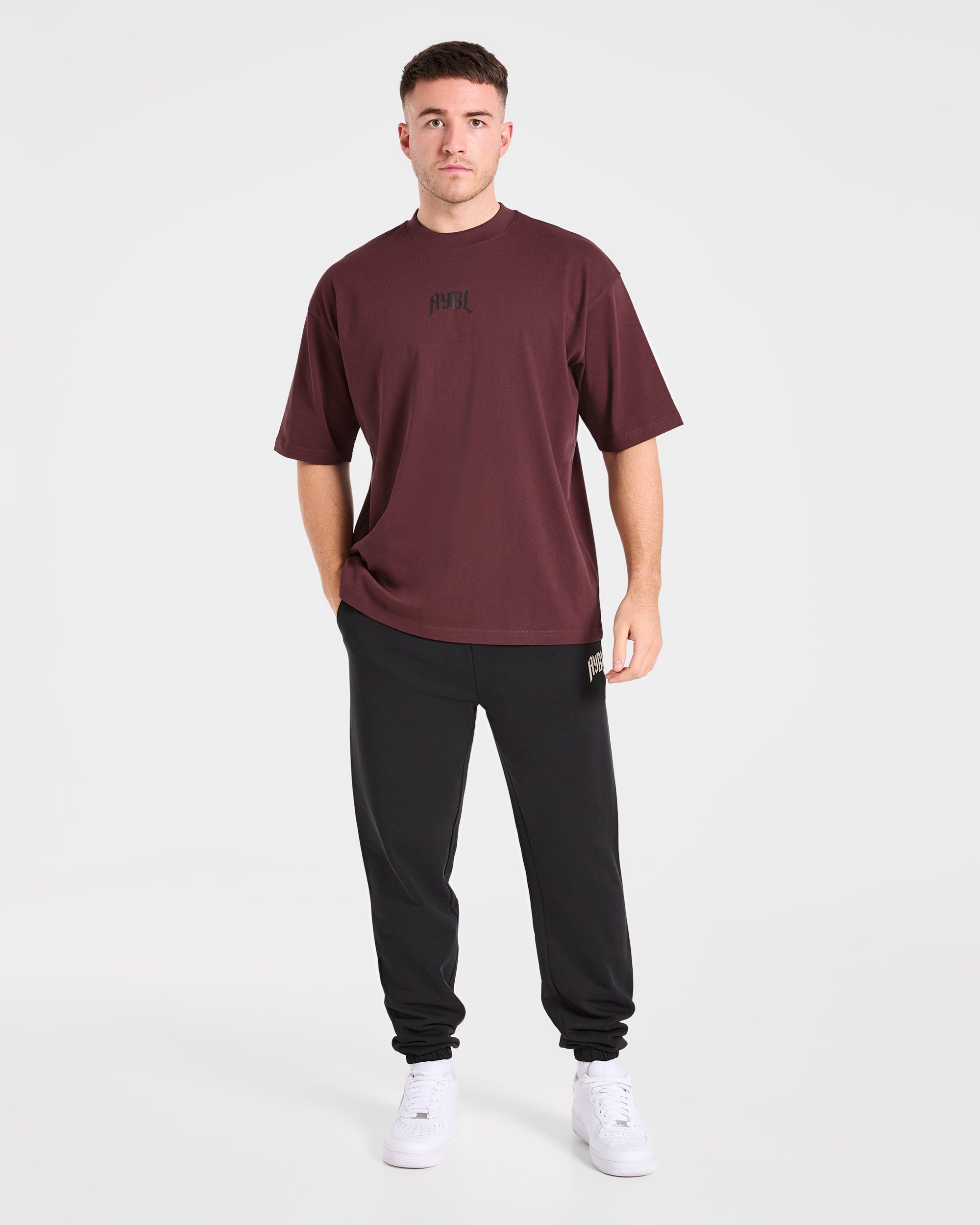 Heavy Lifting Gothic Oversized T Shirt - Dusty Plum/Noir