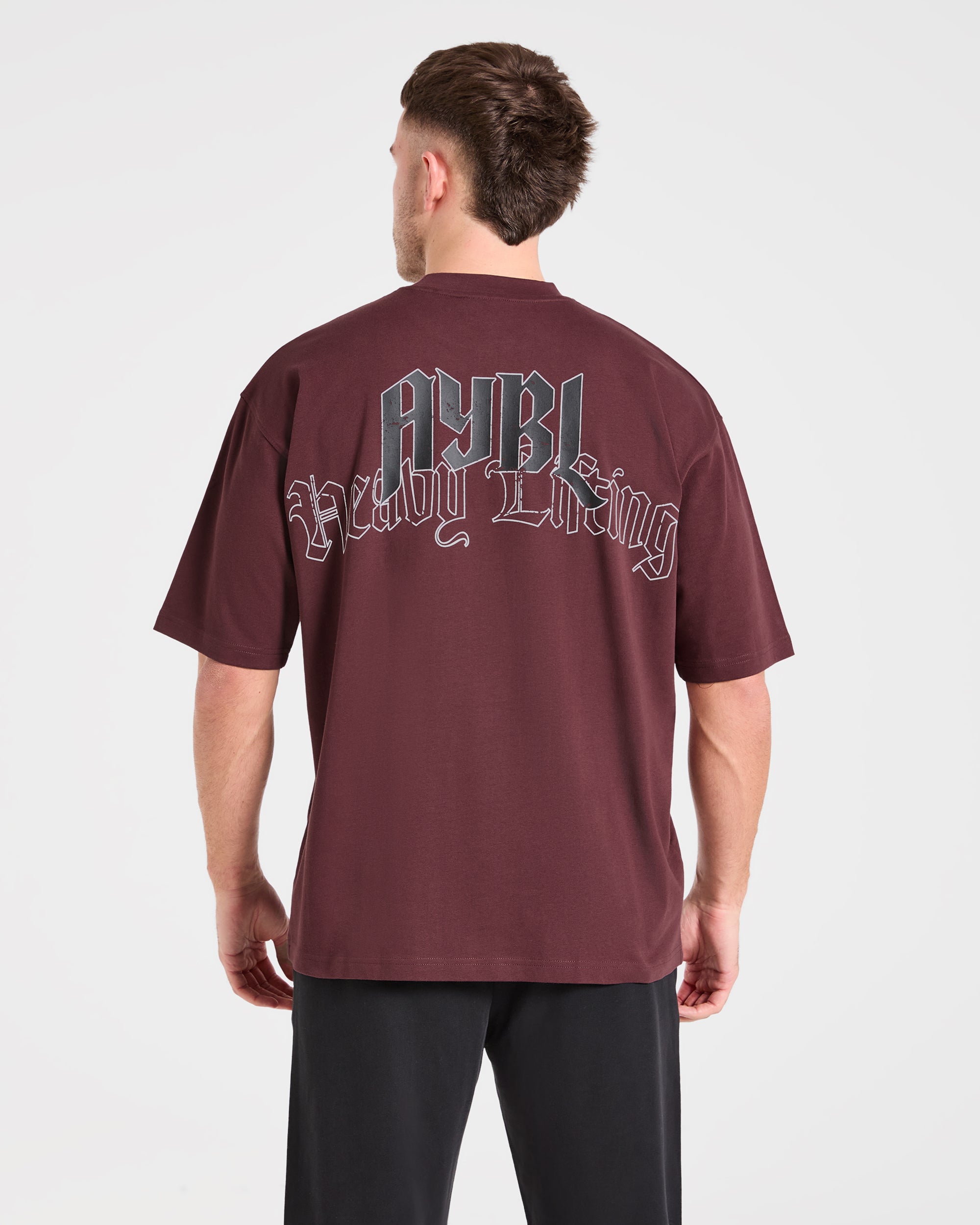 Heavy Lifting Gothic Oversized T Shirt - Dusty Plum/Noir
