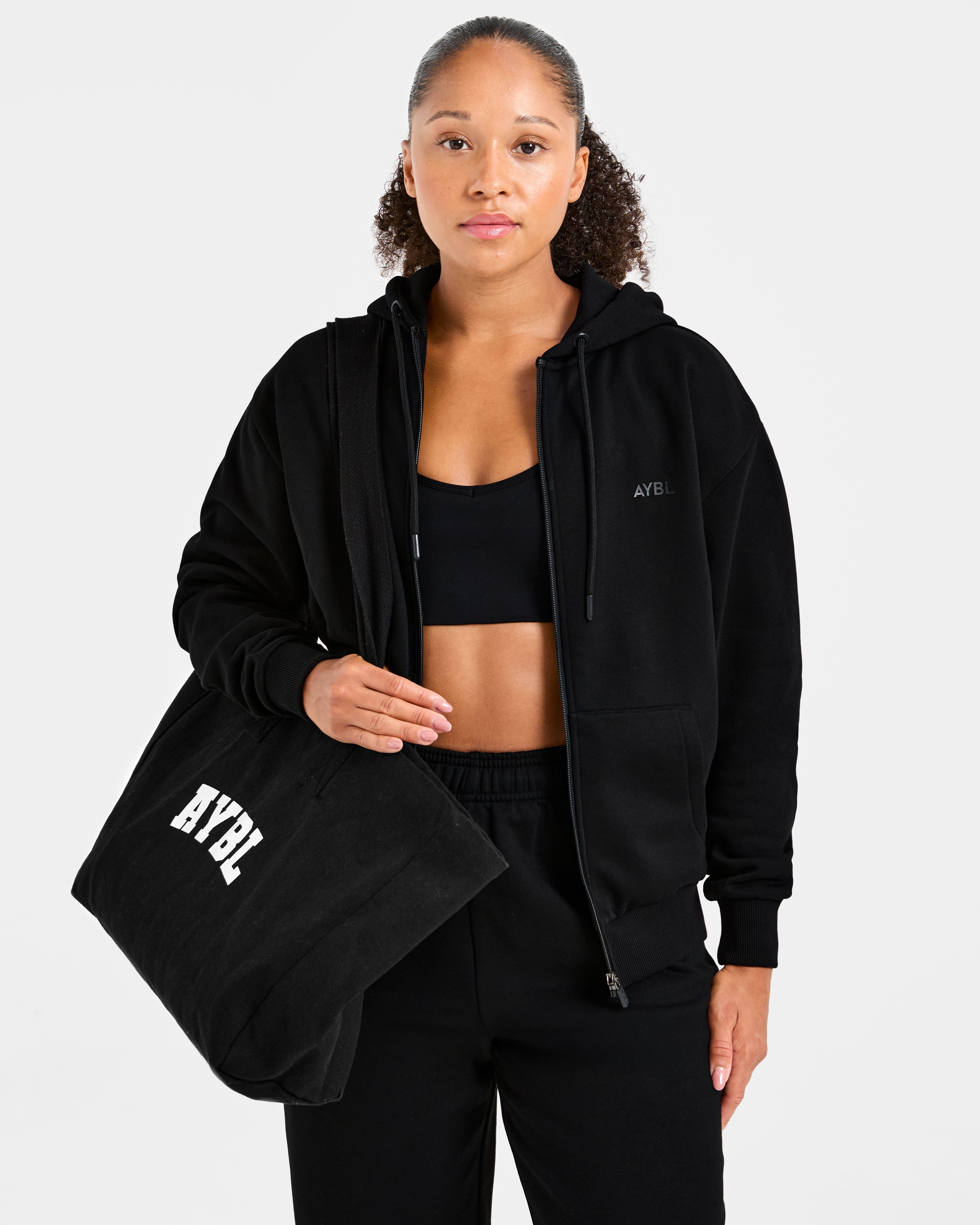 Lifestyle Oversized Zip Up Hoodie - Noir