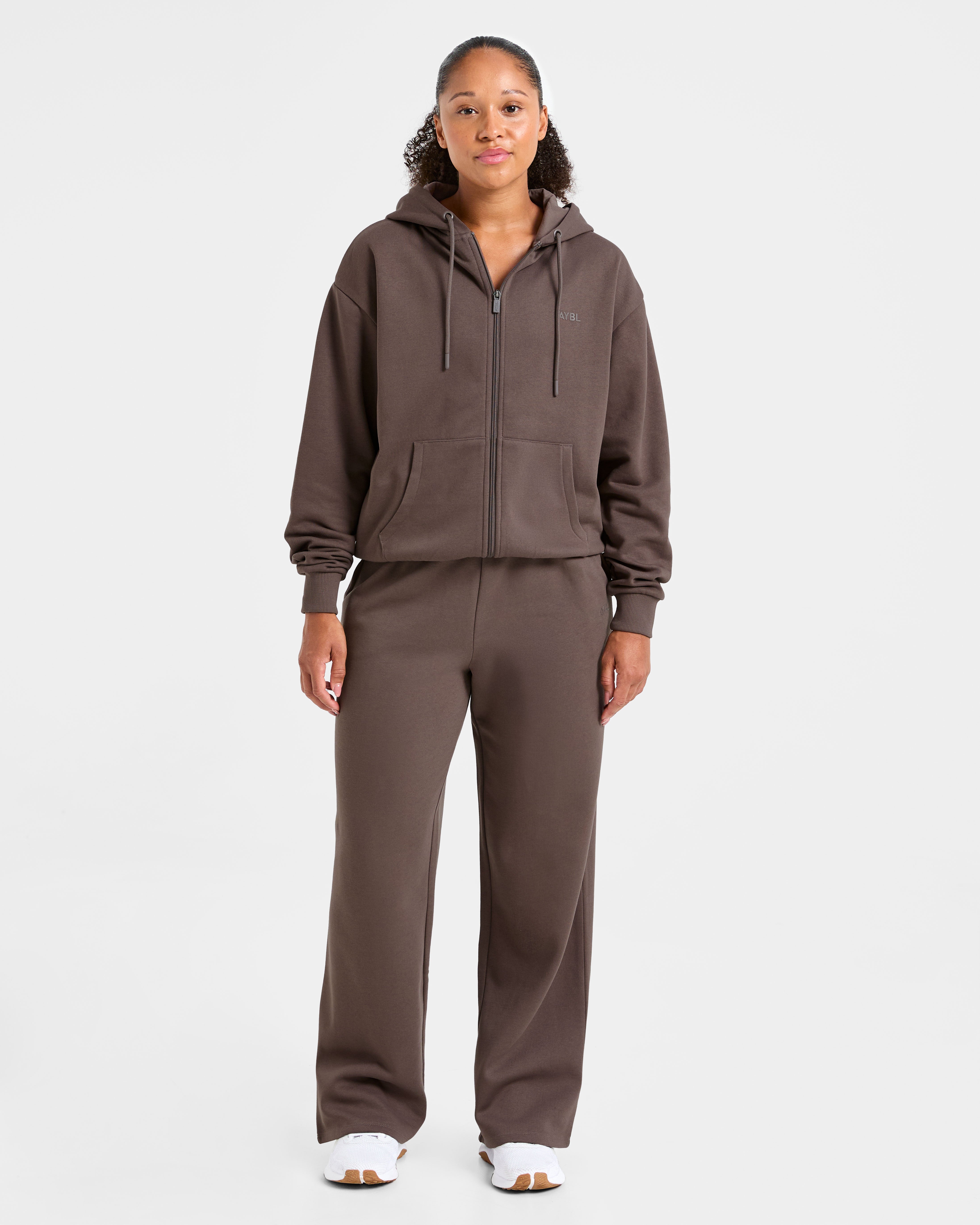 Lifestyle Oversized Straight Leg Joggers - Umber Marron