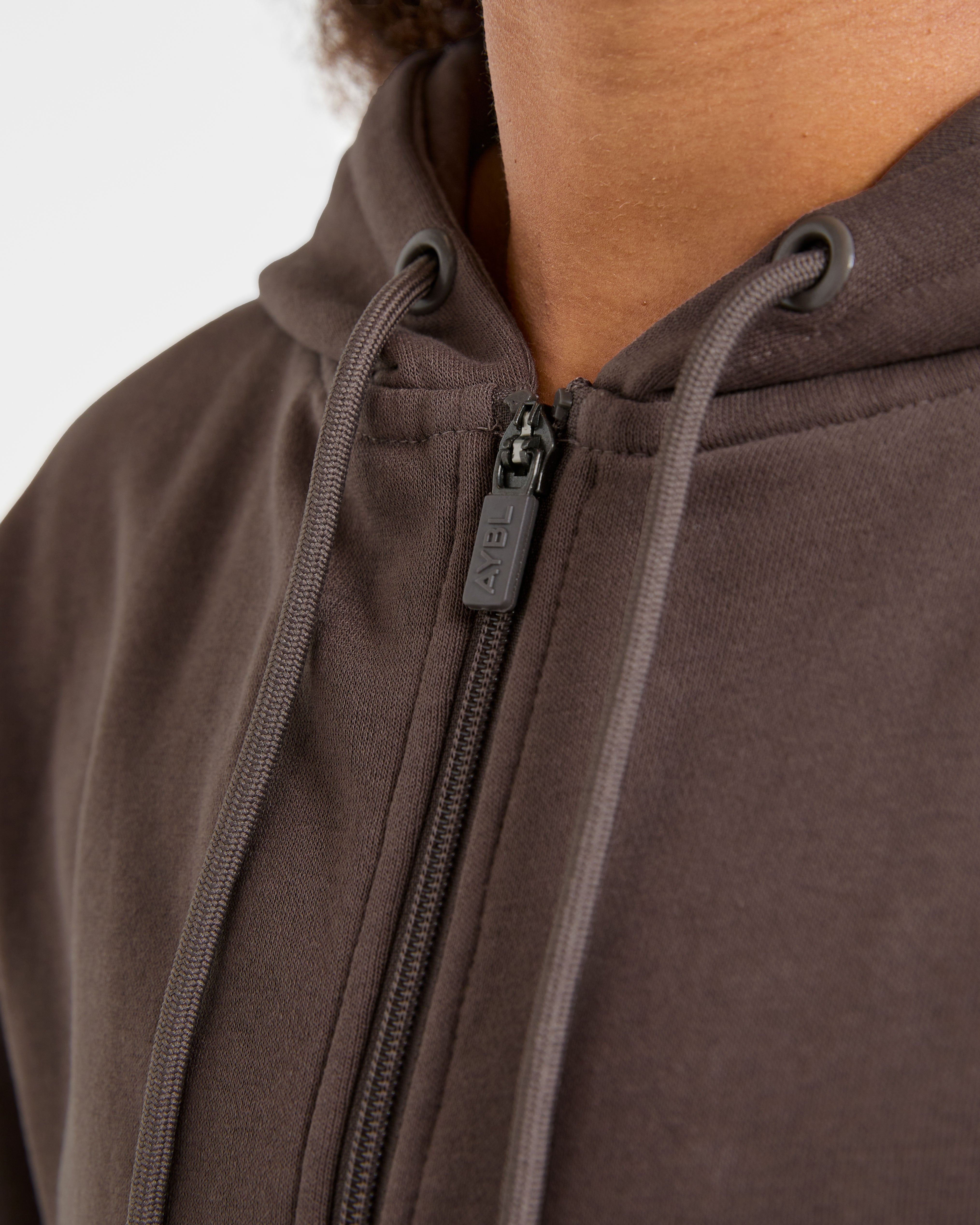 Lifestyle Oversized Zip Up Hoodie - Umber Marron