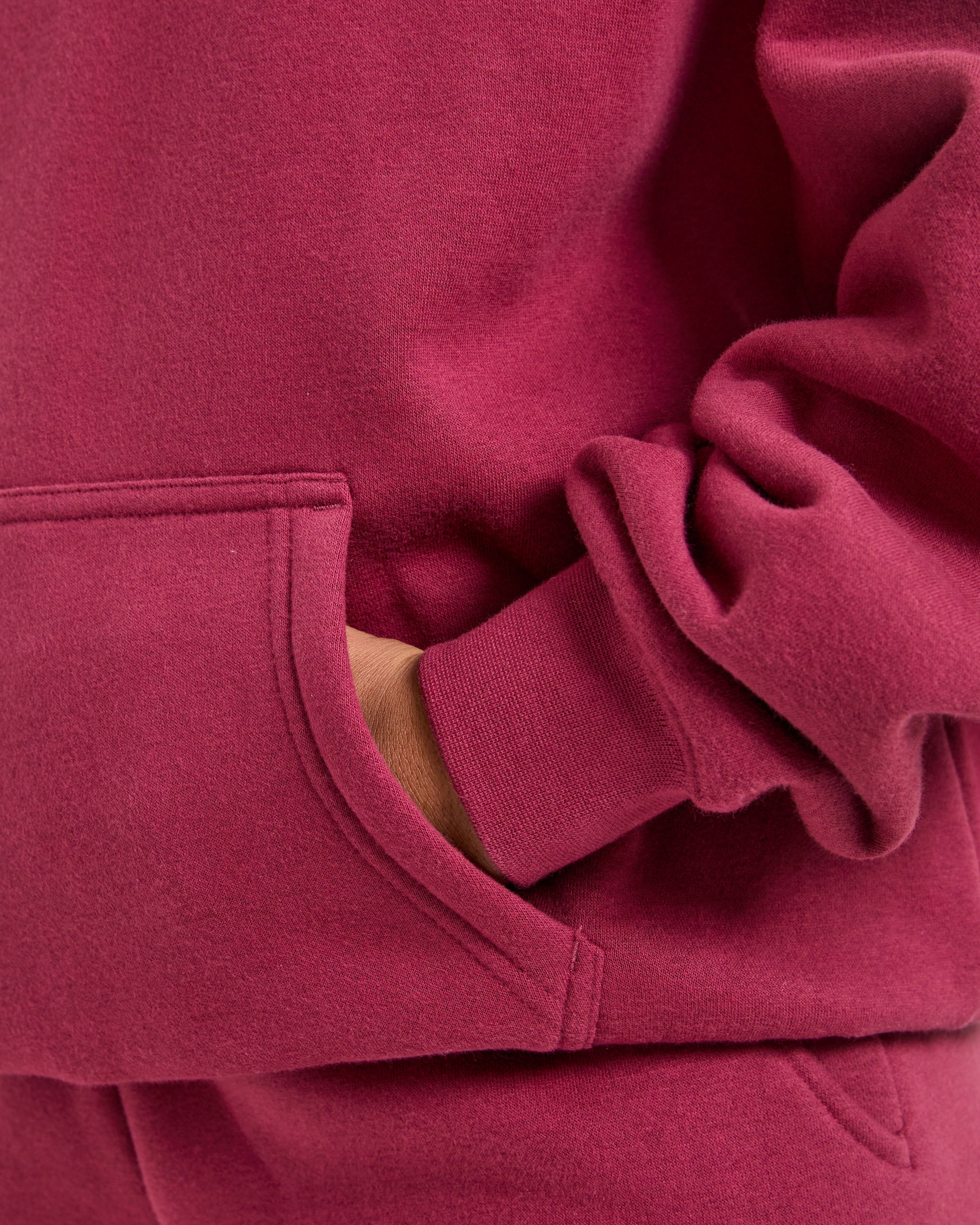 Classic Plush Oversized Hoodie - Muted Raspberry