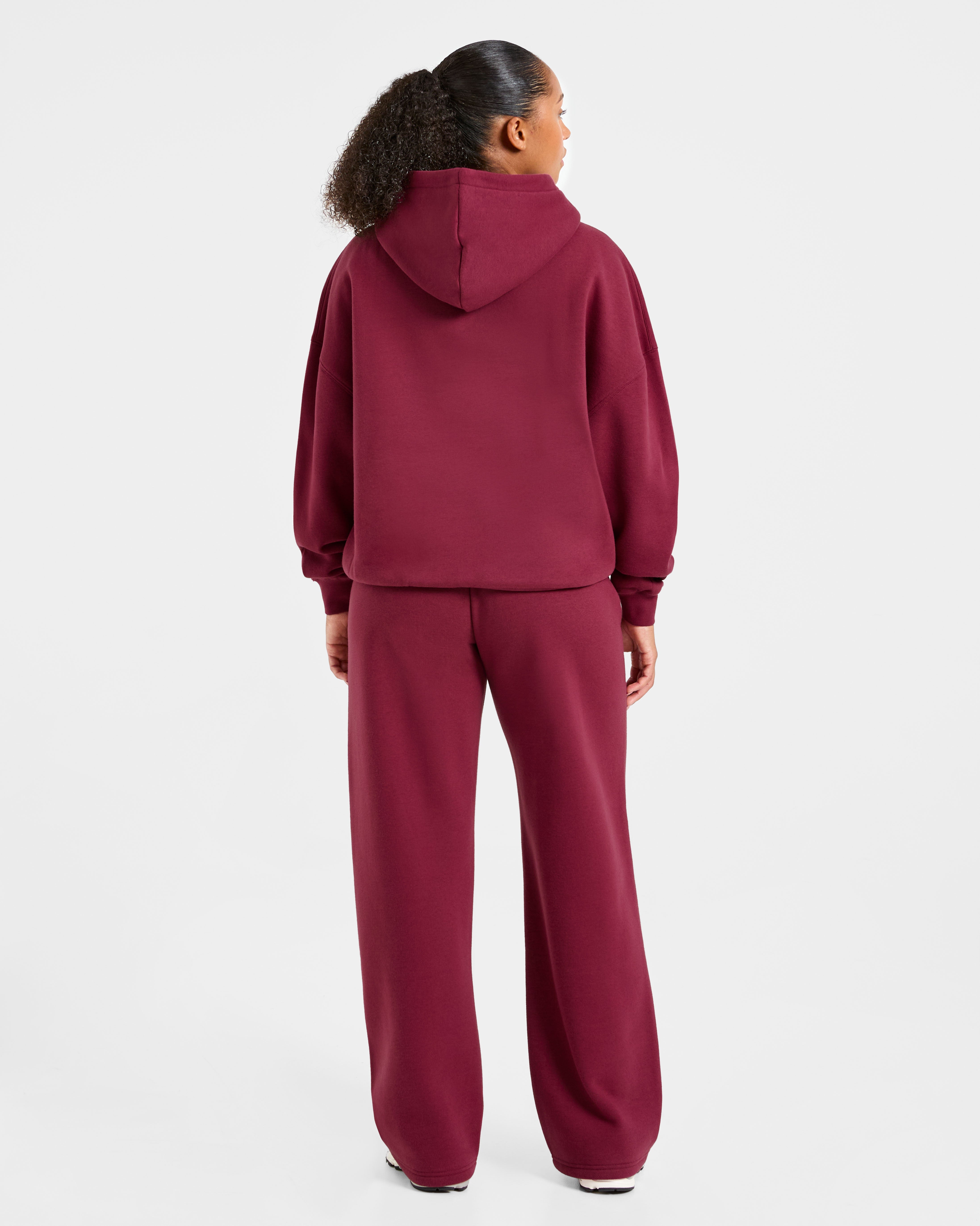 Classic Plush Oversized Hoodie - Muted Raspberry
