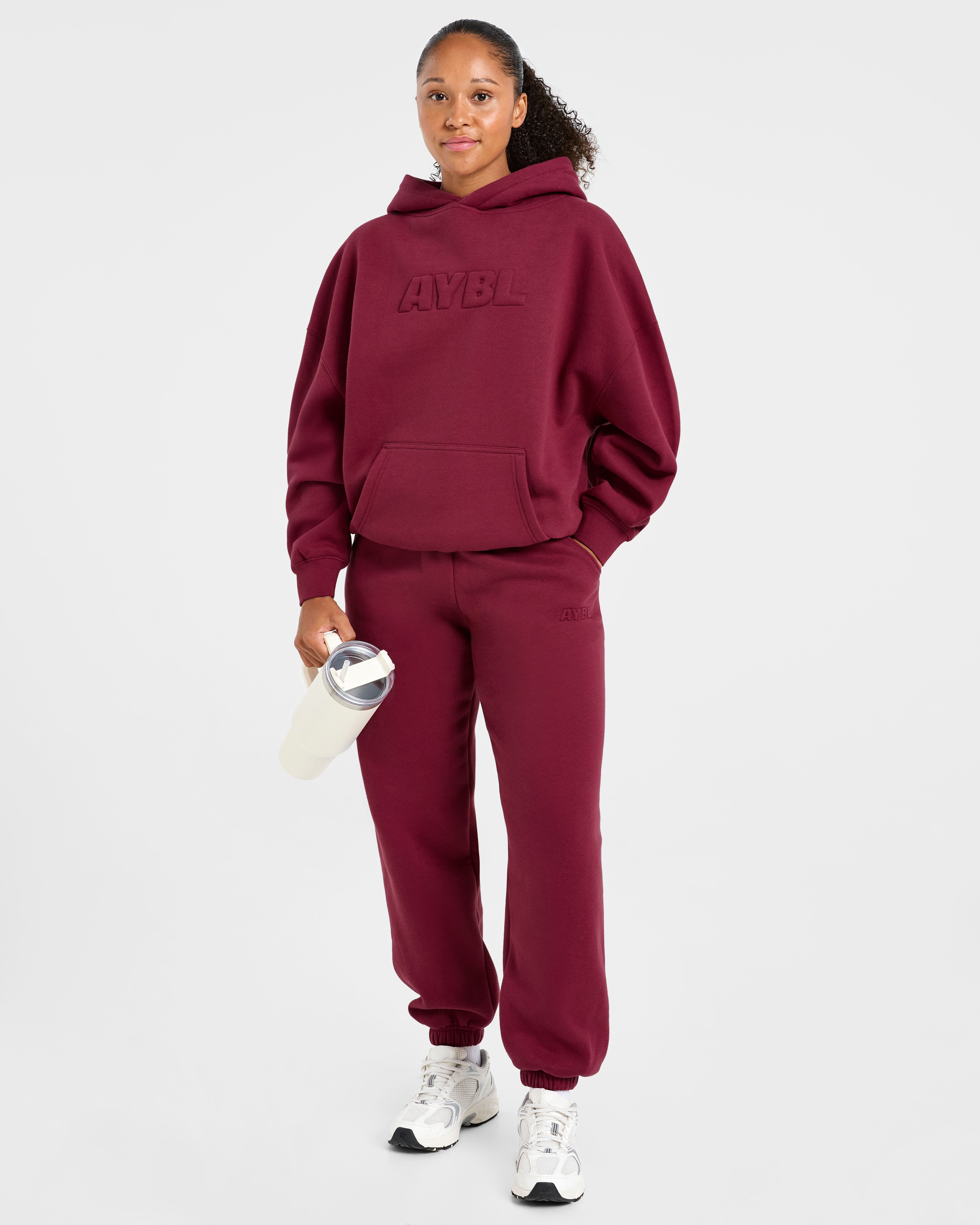 Classic Plush Oversized Joggers - Muted Raspberry