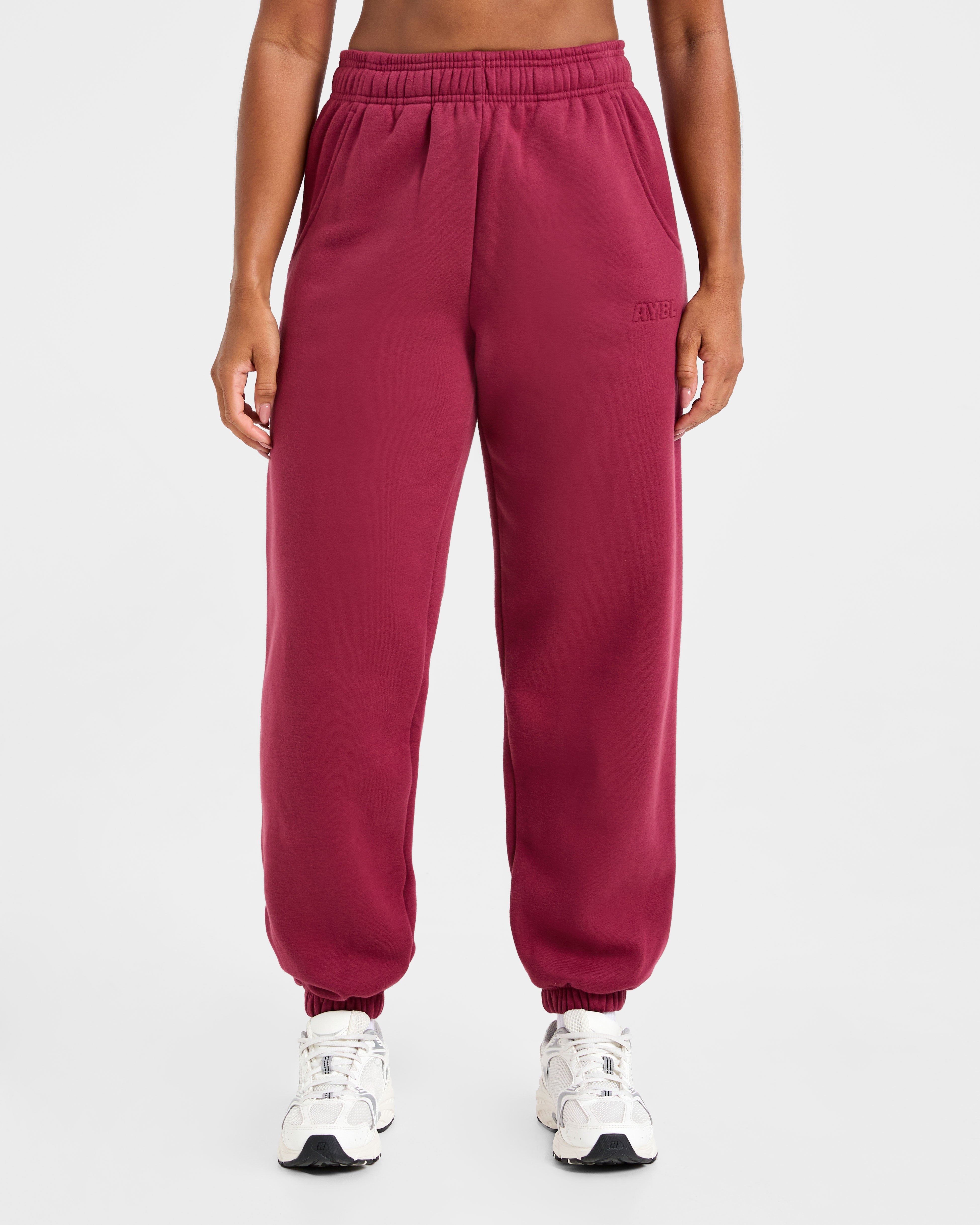 Classic Plush Oversized Joggers - Muted Raspberry
