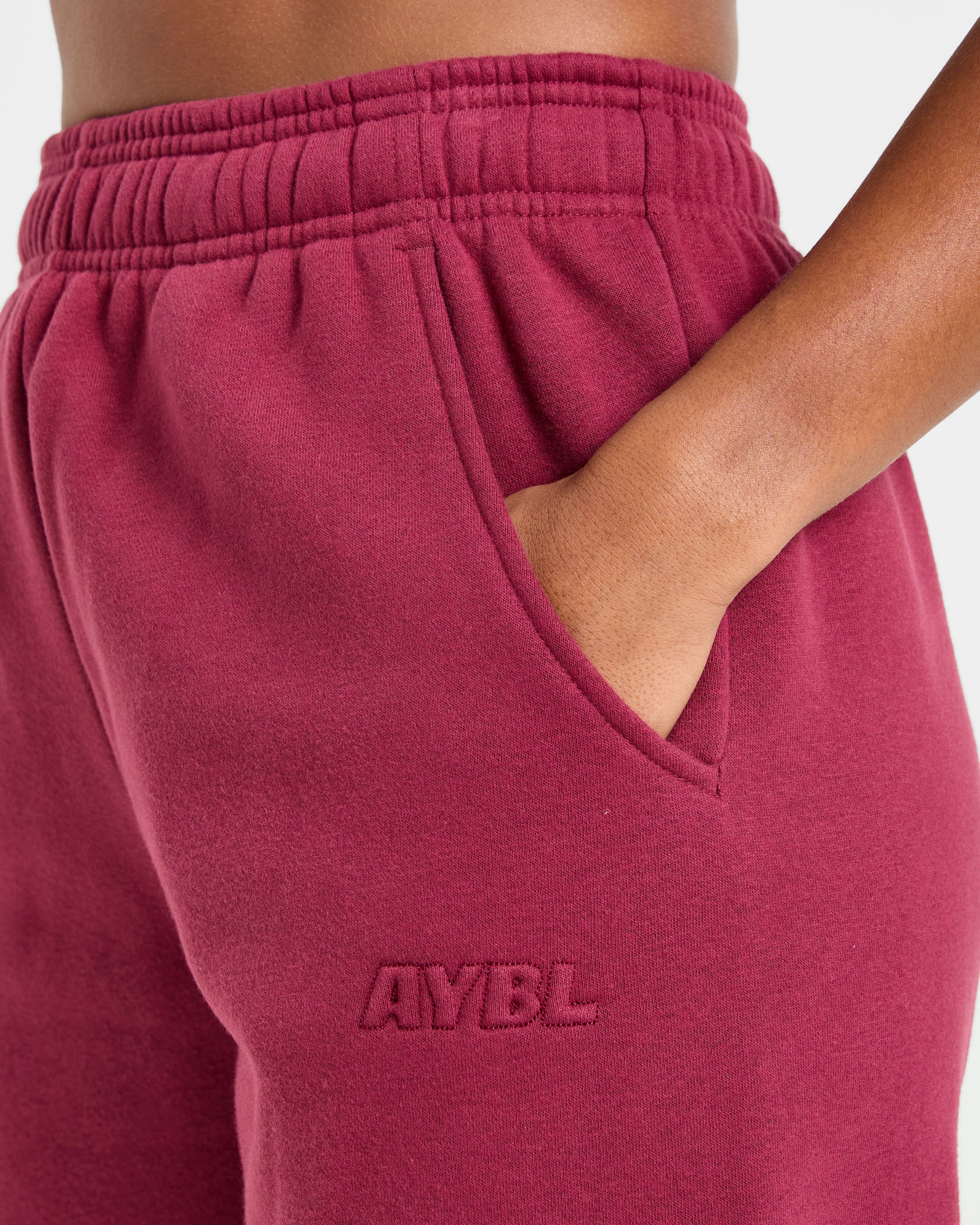 Classic Plush Oversized Joggers - Muted Raspberry
