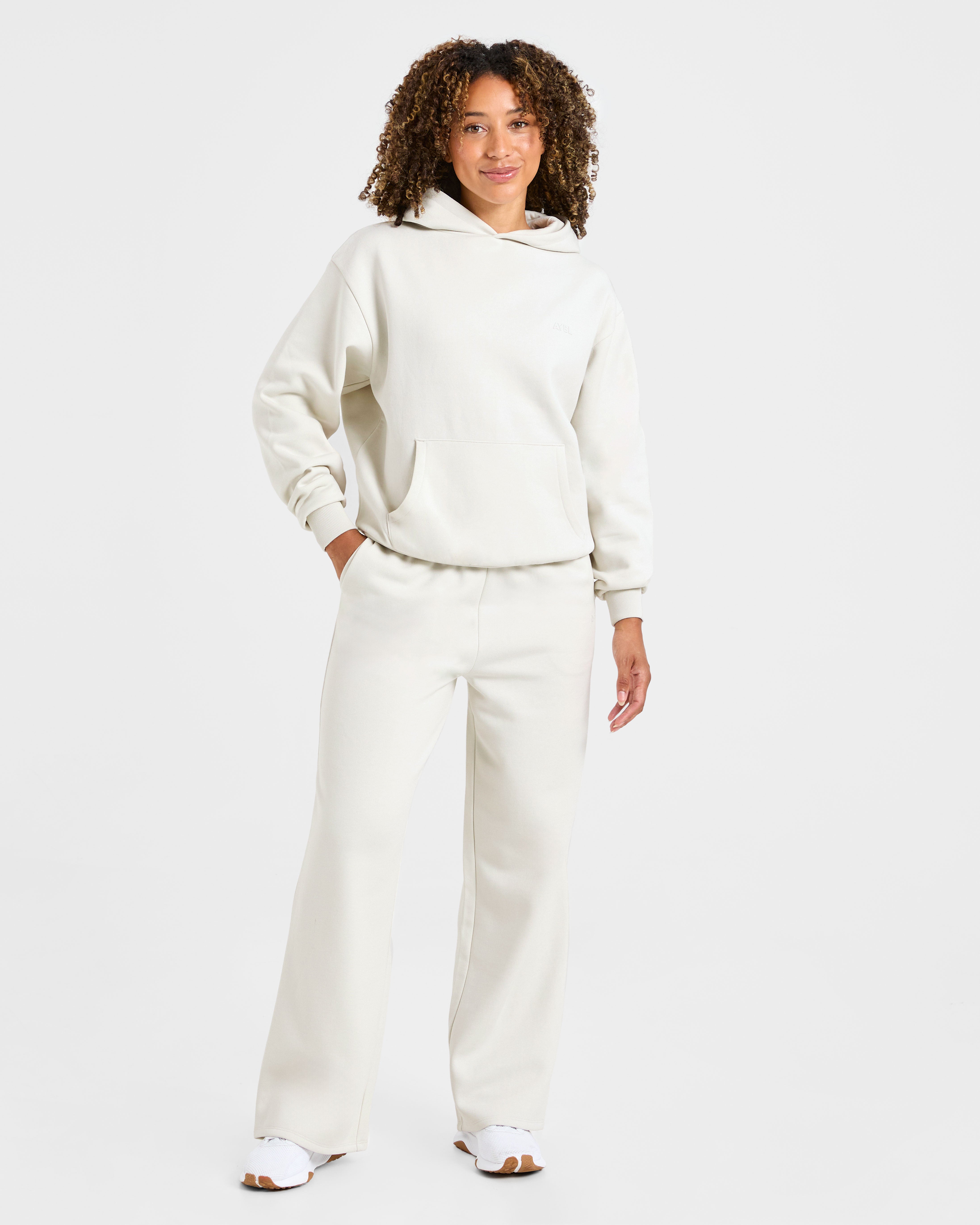 Lifestyle Oversized Straight Leg Joggers - Off Blanc