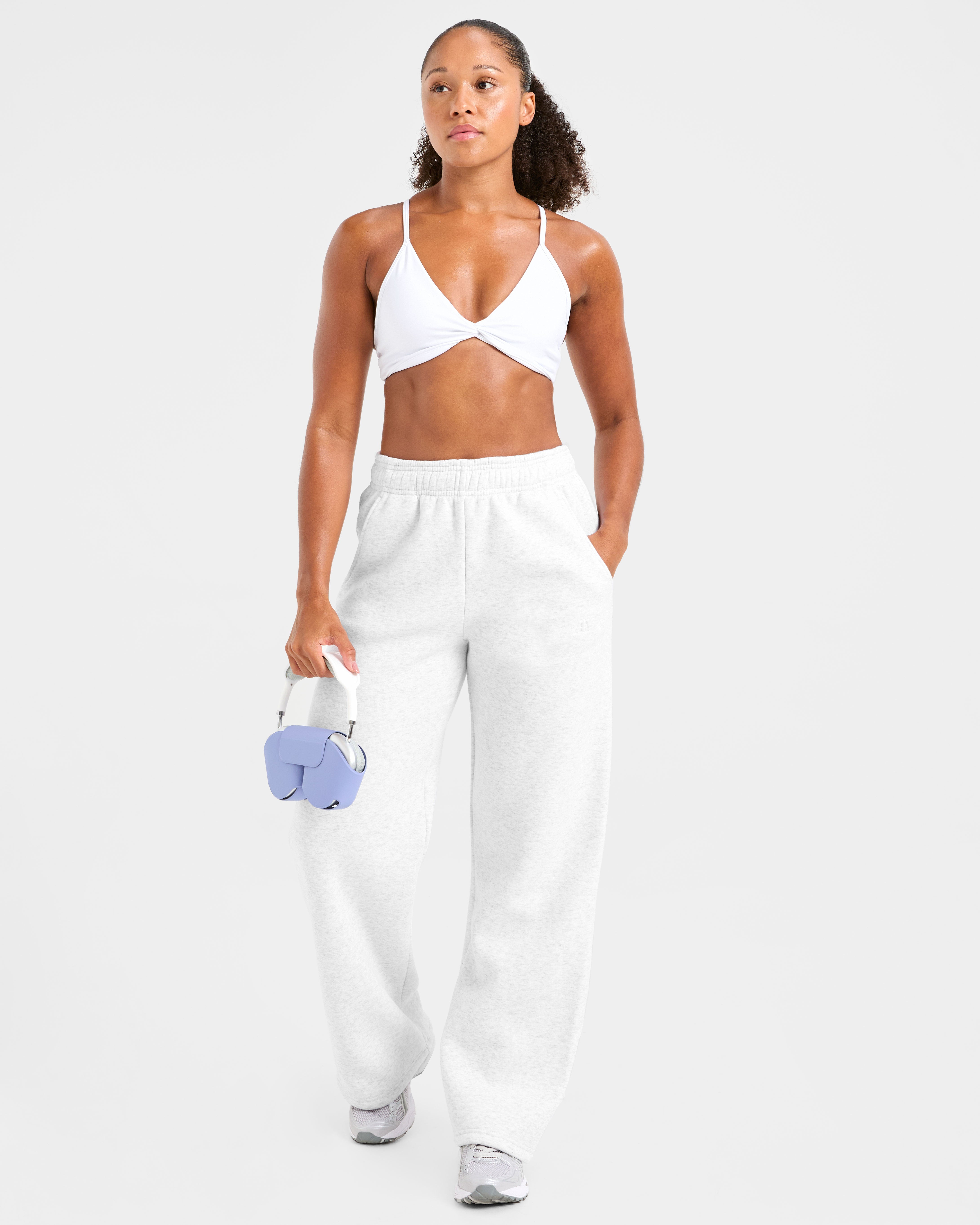 Classic Plush Oversized Straight Leg Joggers - Heather Gris