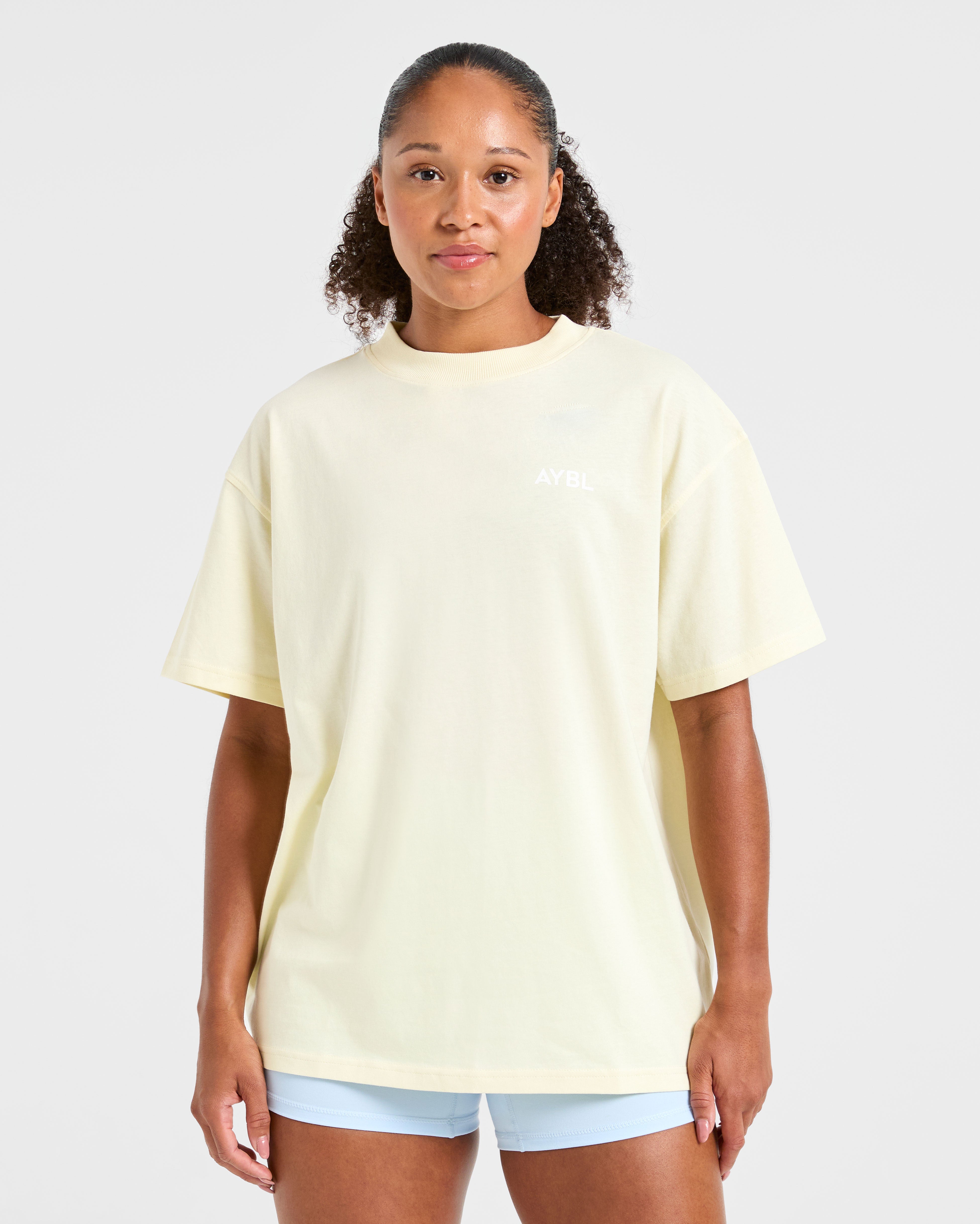 Lift Graphic Oversized T Shirt - Lemon Jaune