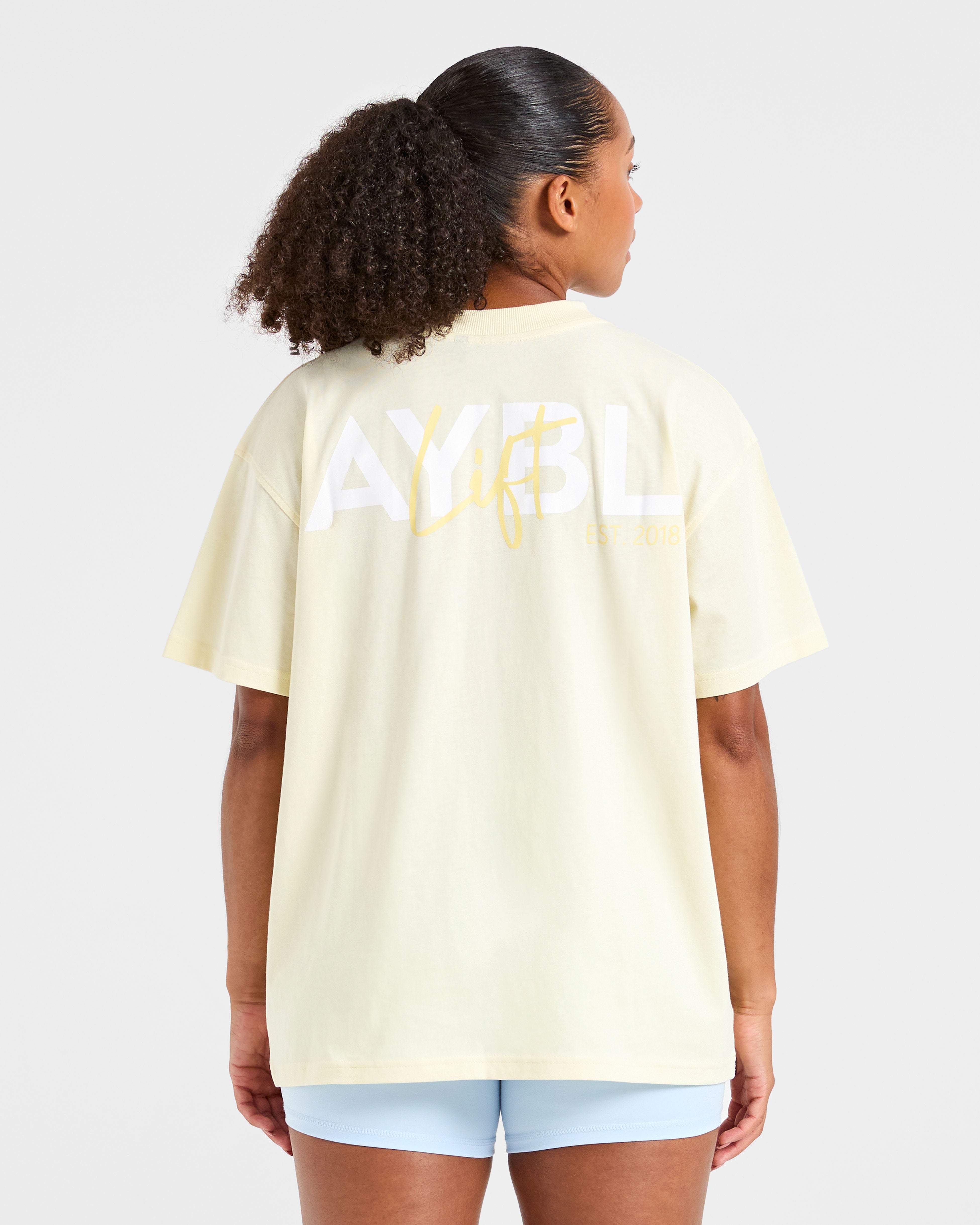 Lift Graphic Oversized T Shirt - Lemon Jaune