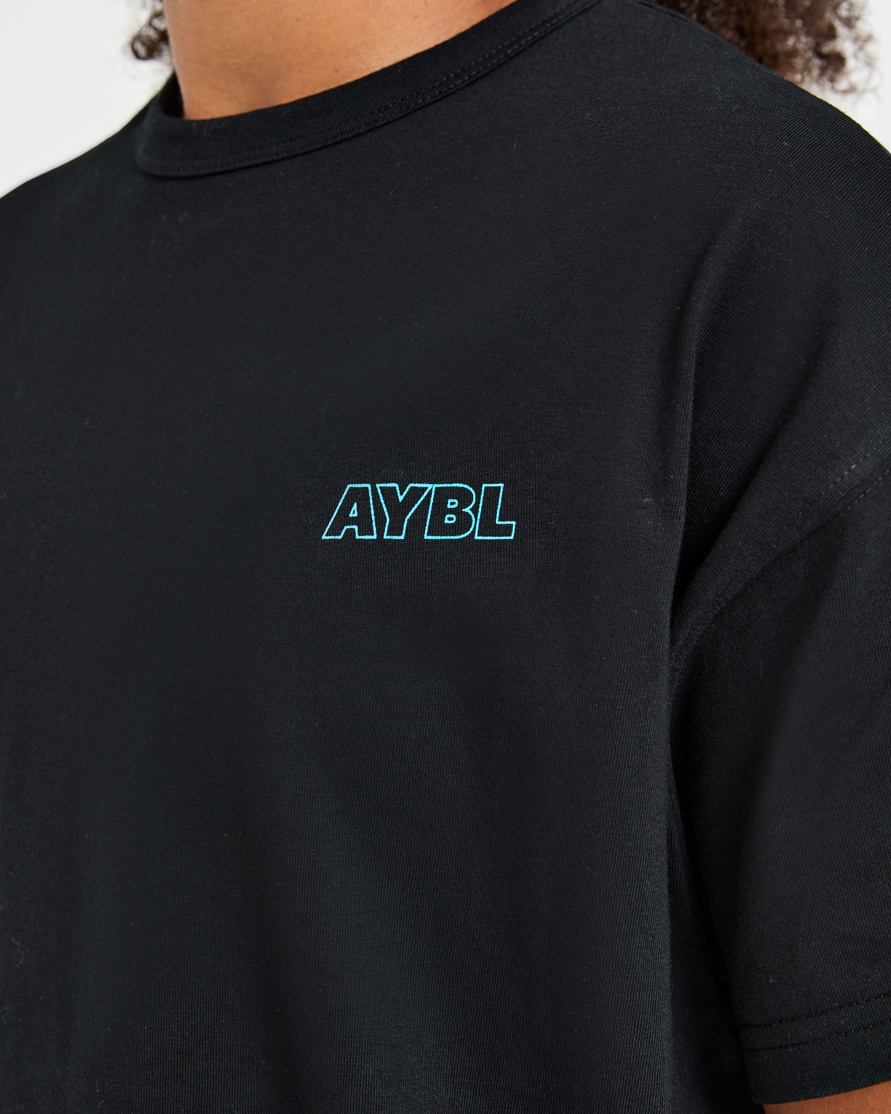 Strength Starts Here Oversized T Shirt - Noir/Bleu