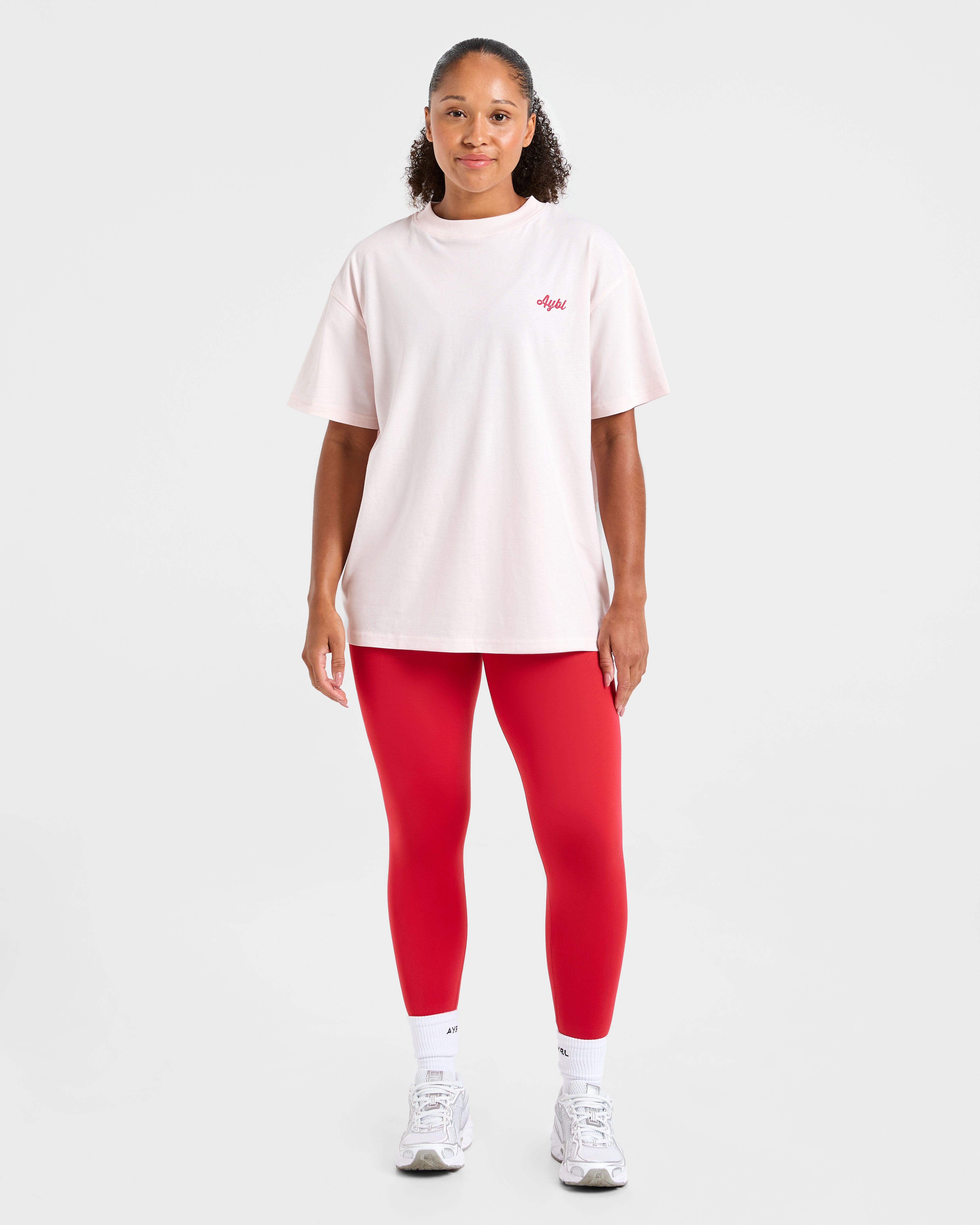 Retro Athletics Club Oversized T Shirt - Rose