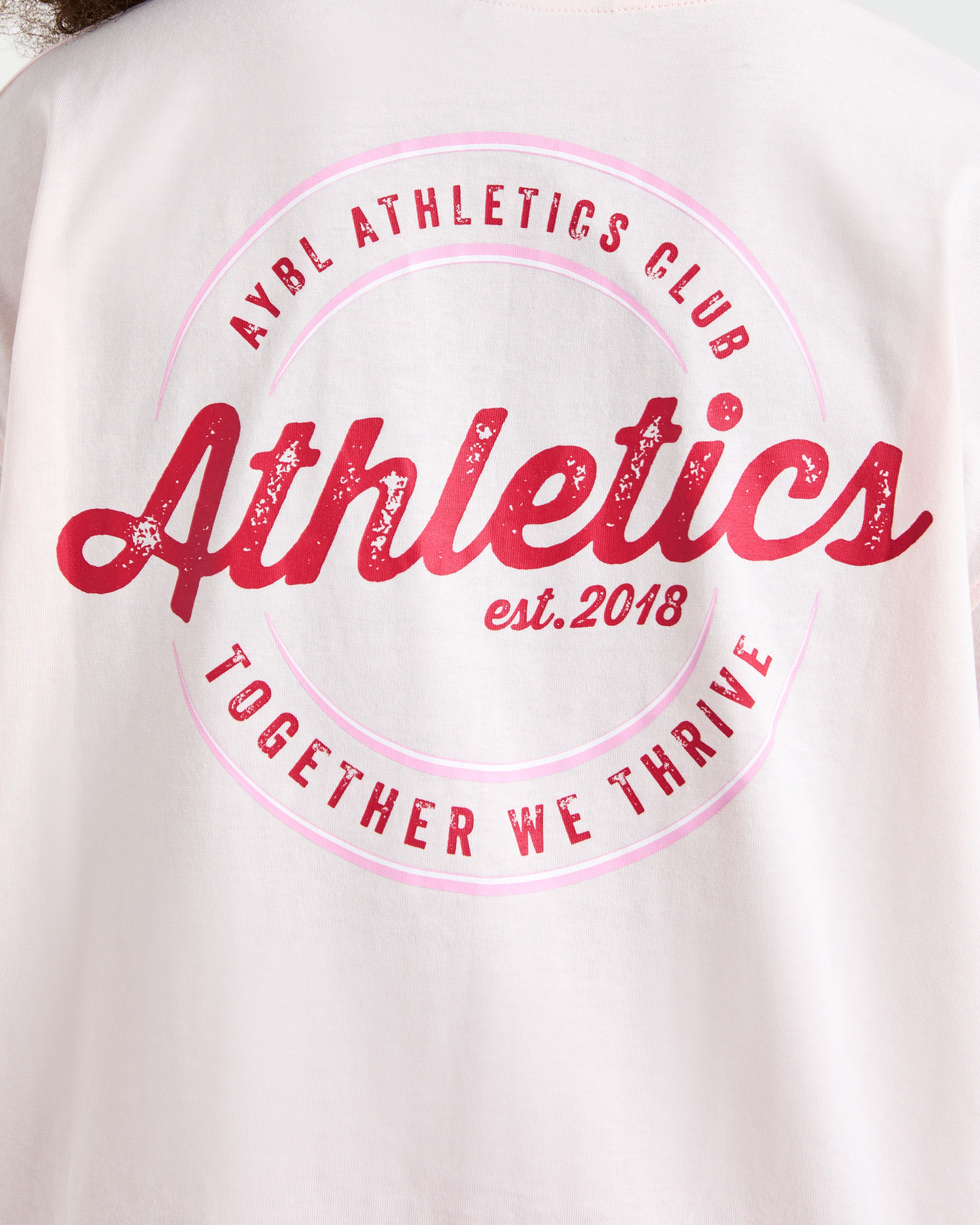 Retro Athletics Club Oversized T Shirt - Rose