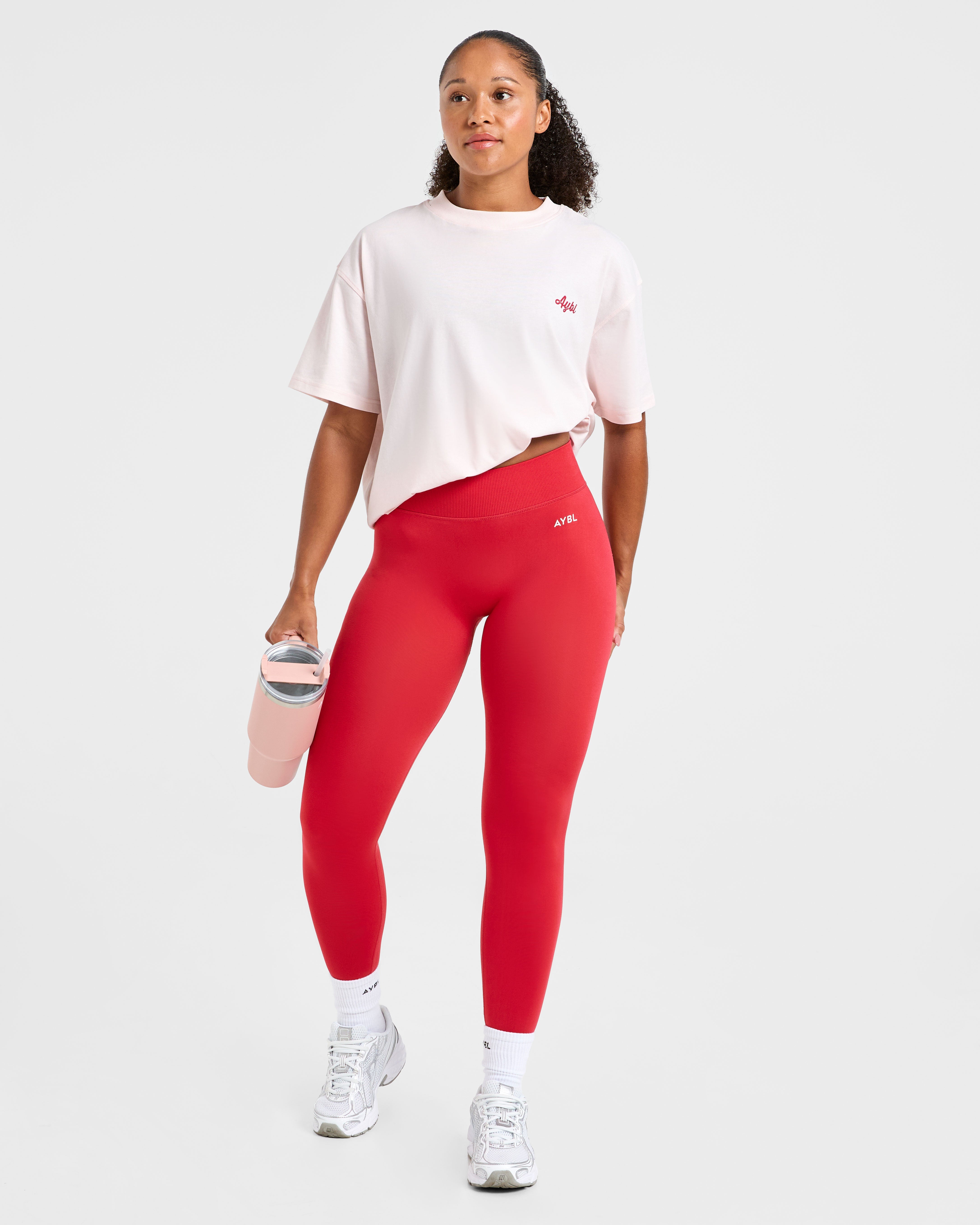 Retro Athletics Club Oversized T Shirt - Rose