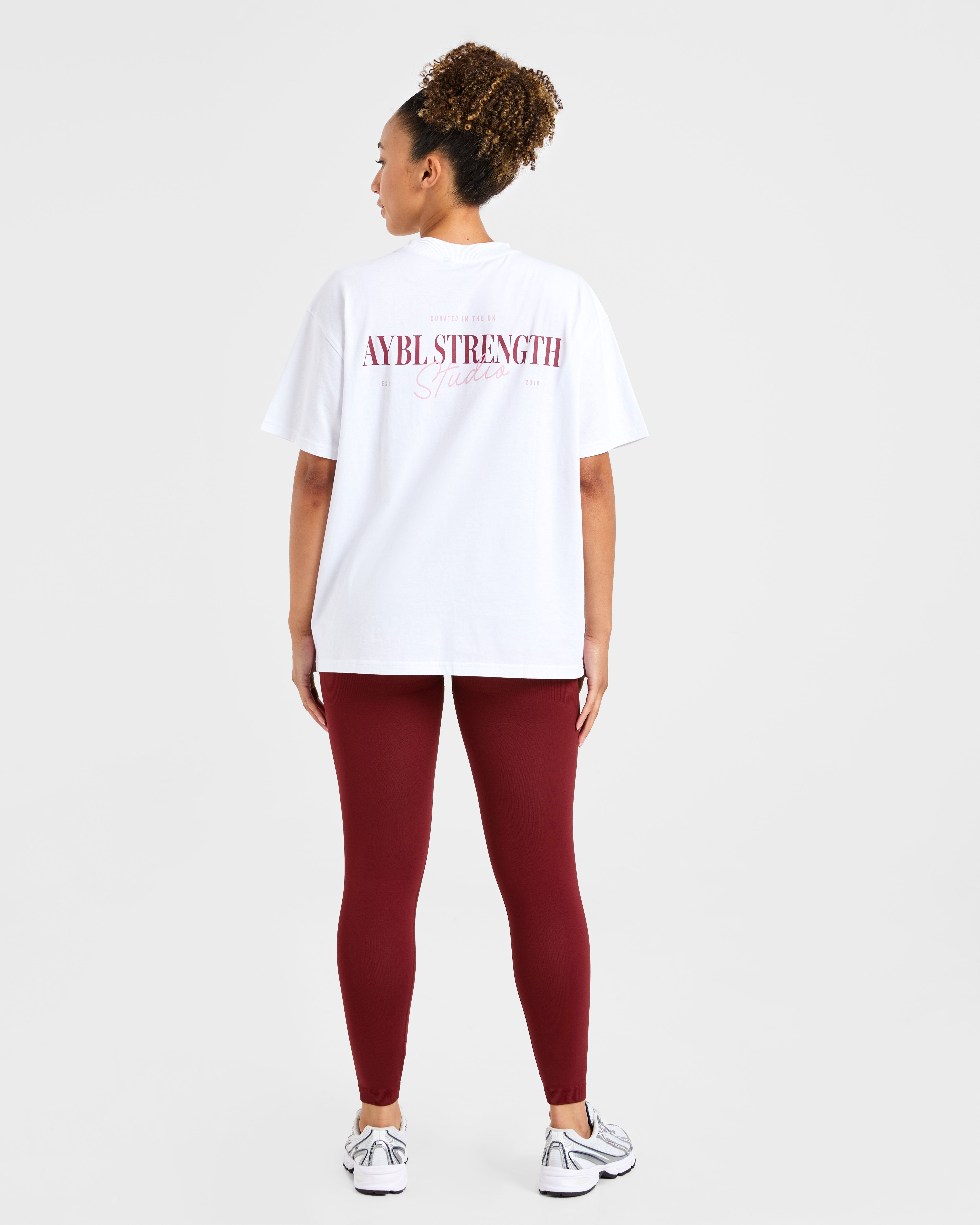 AYBL Strength Studio Oversized T Shirt - Blanc