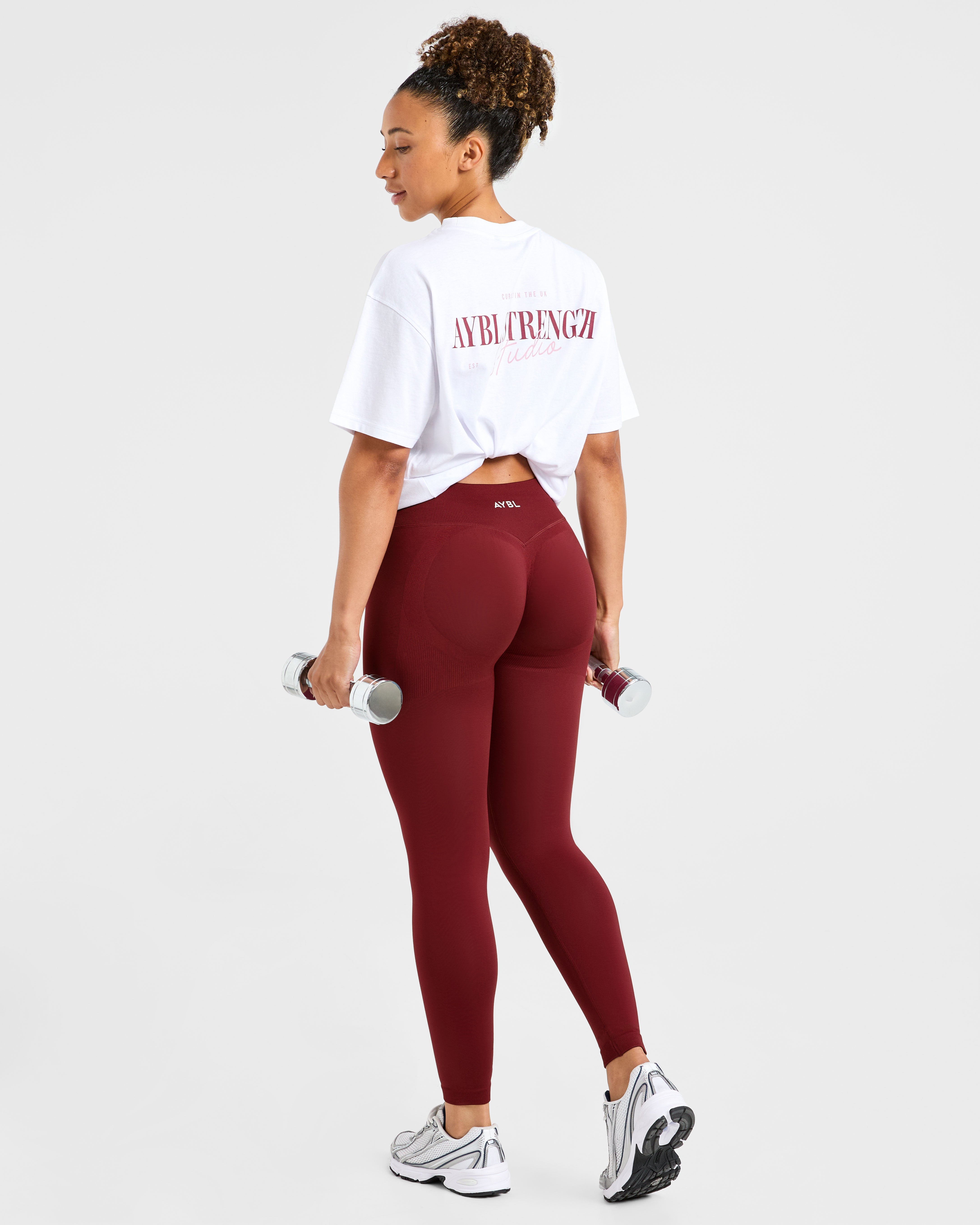 AYBL Strength Studio Oversized T Shirt - Blanc