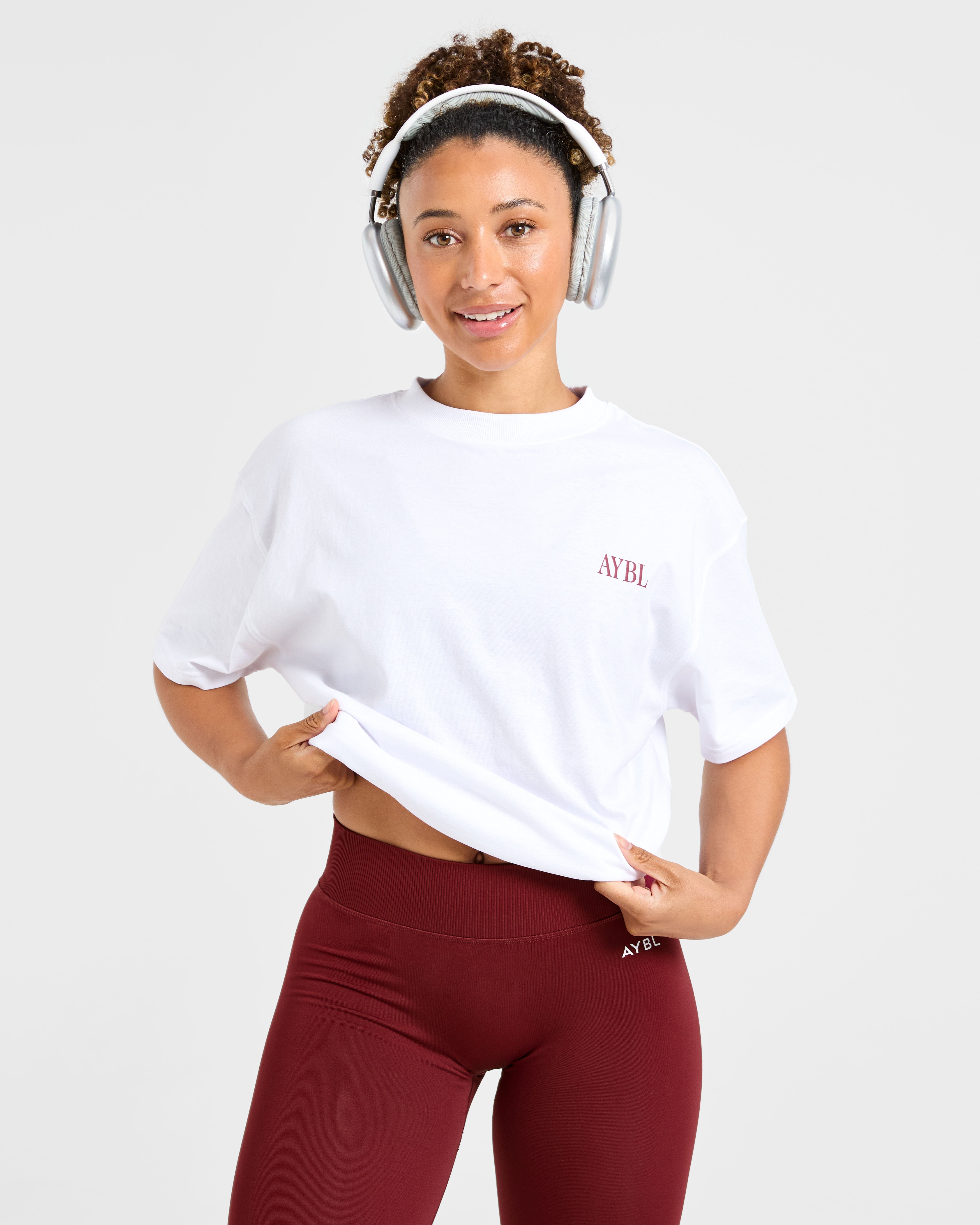 AYBL Strength Studio Oversized T Shirt - Blanc